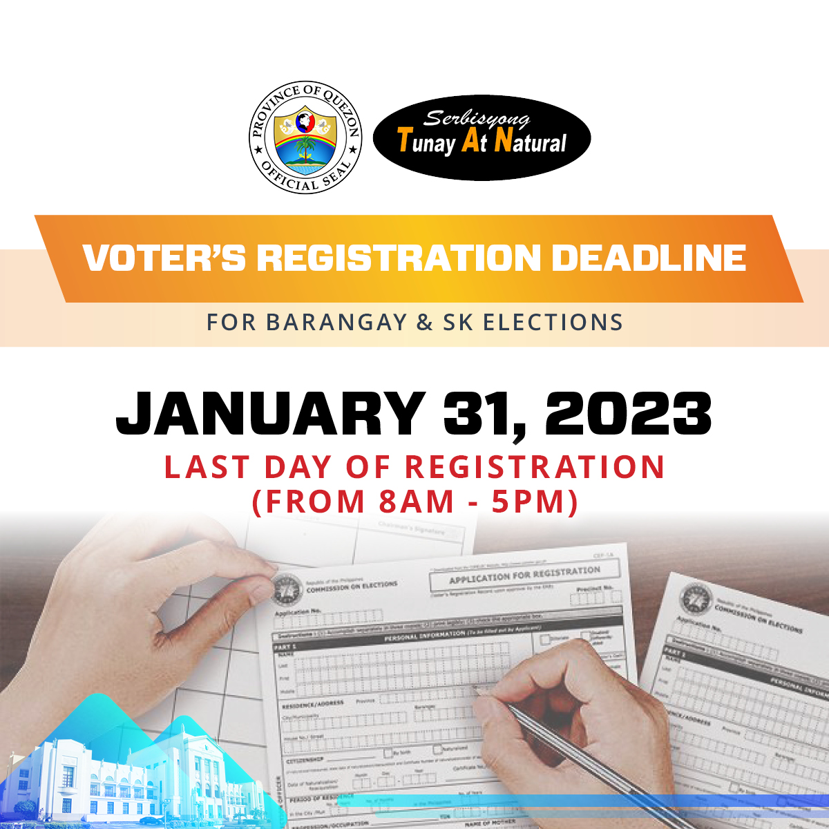 Voter’s Registration Deadline for Barangay & SK Elections