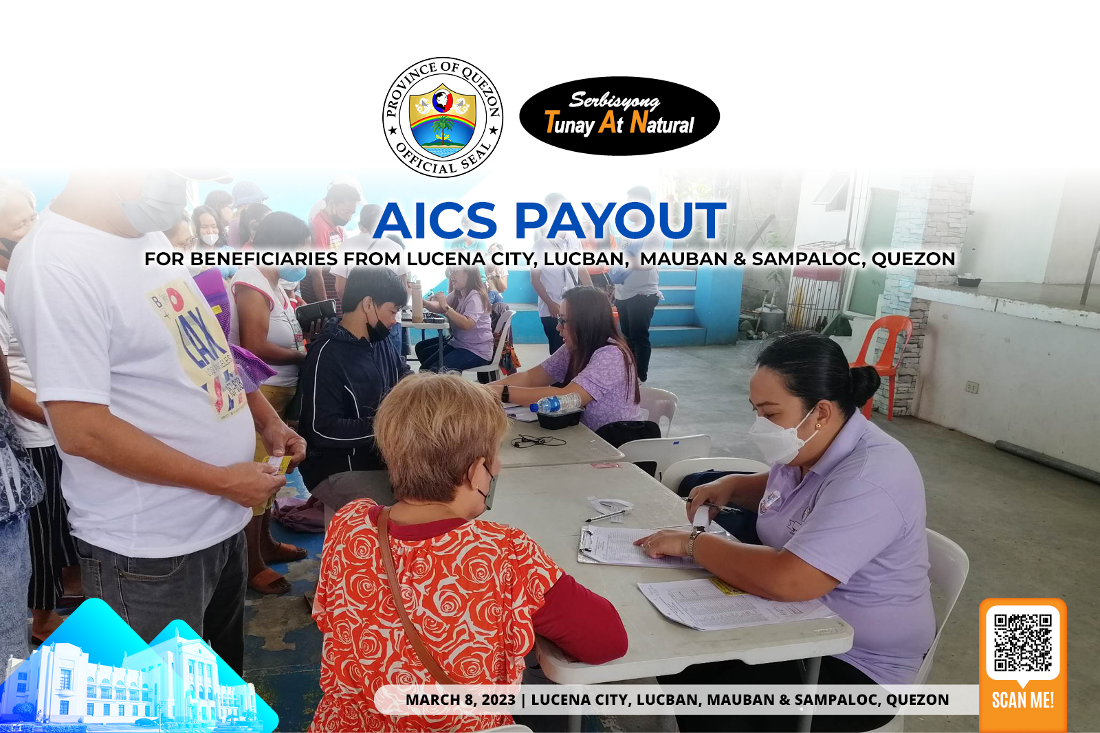 AICS Payout for Beneficiaries from Lucena City, Lucban, Mauban & Sampaloc, Quezon | March 08, 2023