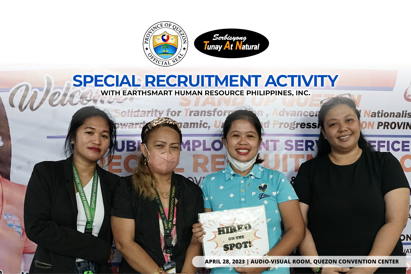 Special Recruitment Activity with Earthsmart Human Resource Philippines, Inc. | April 28, 2023