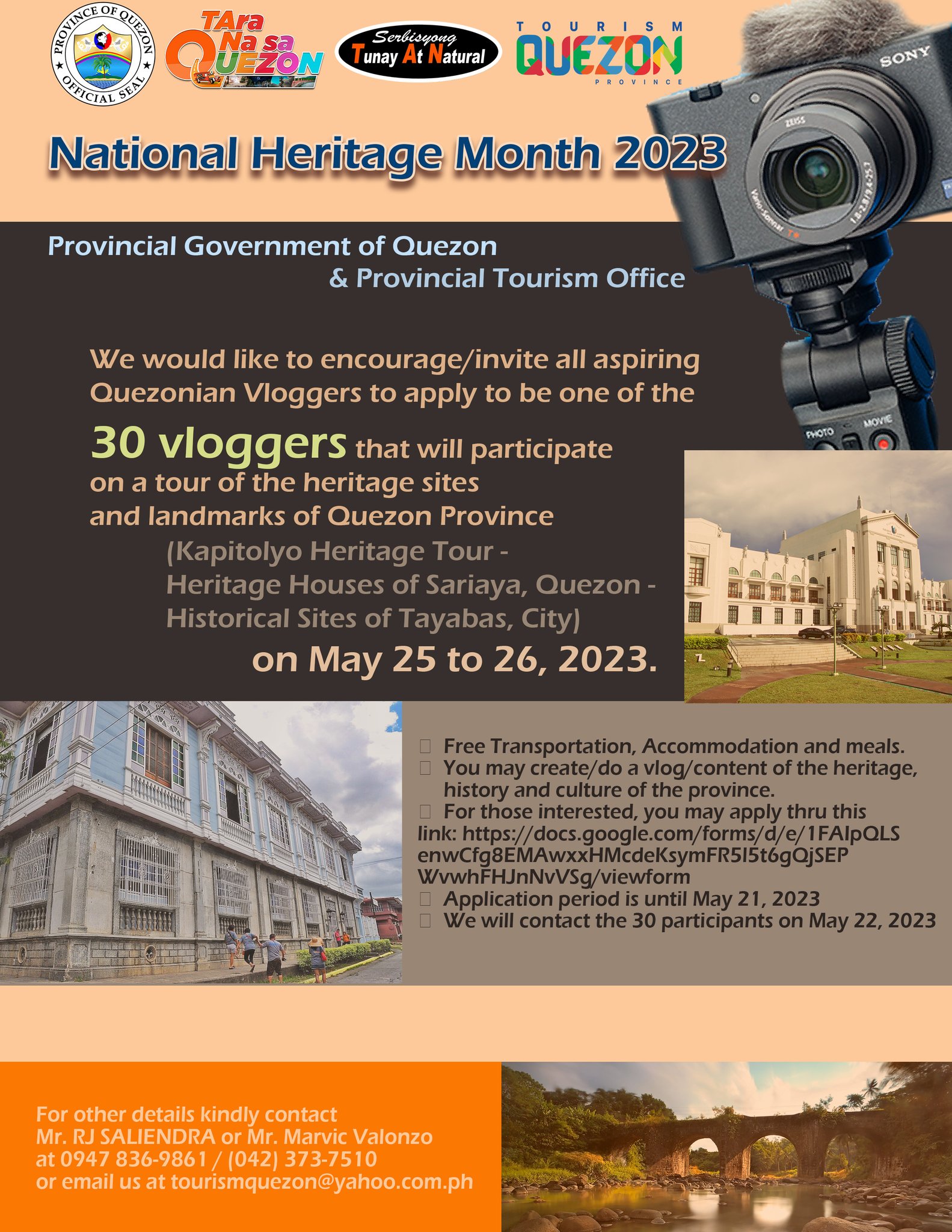 National Heritage Month 2023 – Invitation to all aspiring Quezonian Vloggers