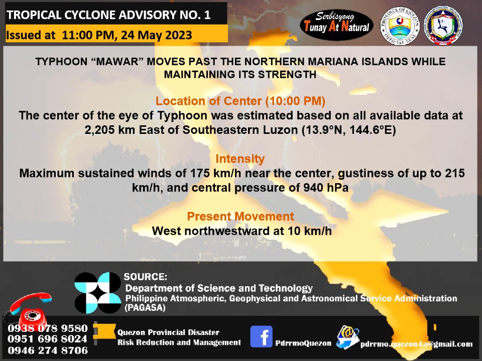 Tropical Cyclone Advisory No. 1 – Typhoon “MAWAR” | 11:00pm – May 24, 2023