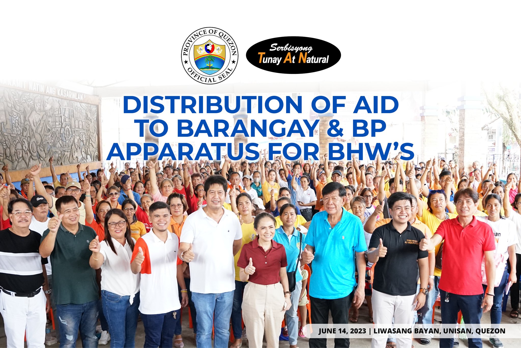 Distribution of AID to Barangay & BP Apparatus for BHW’s – Unisan, Quezon | June 14, 2023