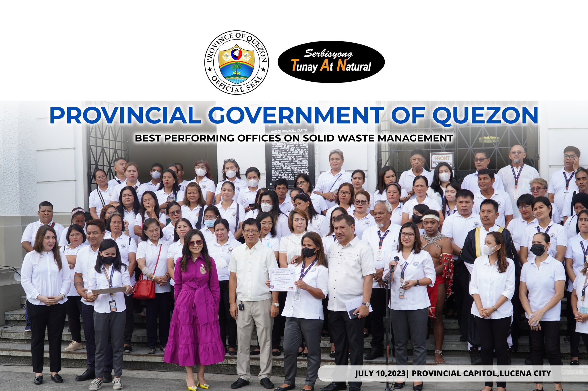 Provincial Government of Quezon Best Performing Offices on Solid Waste Management | July 10, 2023