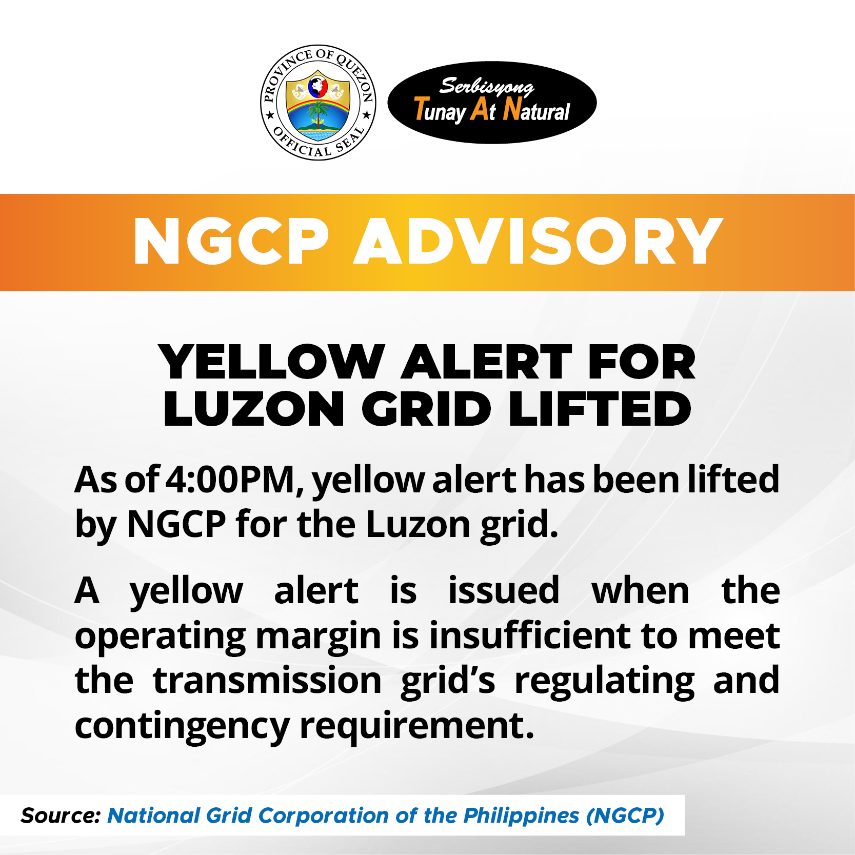 NGCP UPDATE | 4:00pm – July 11, 2023