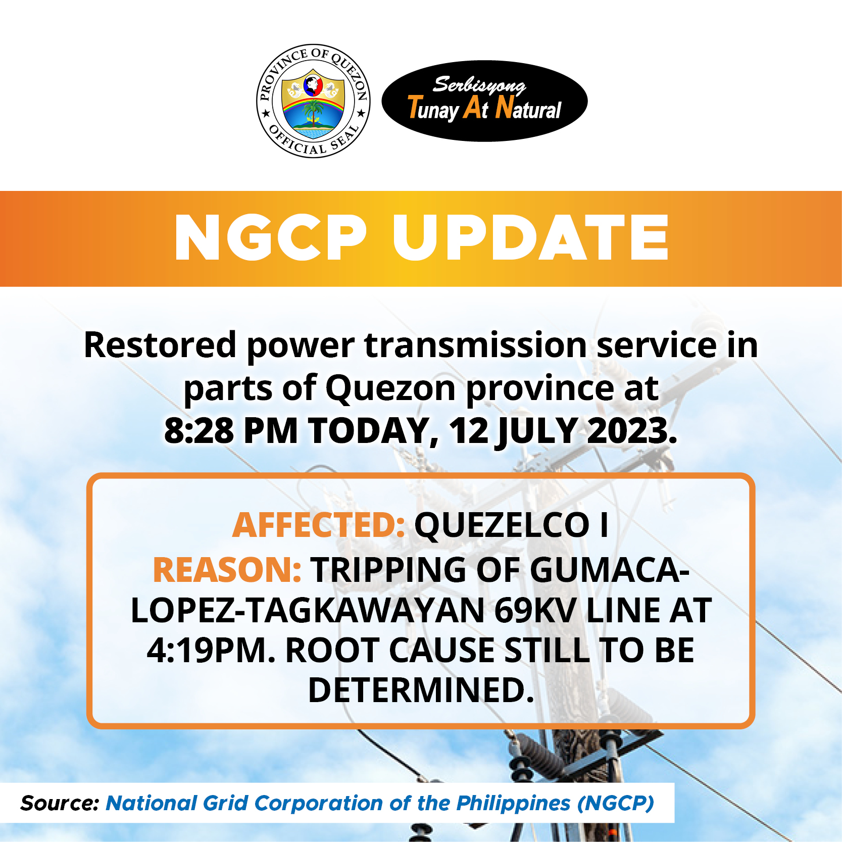 NGCP Update | 8:29pm – July 12, 2023