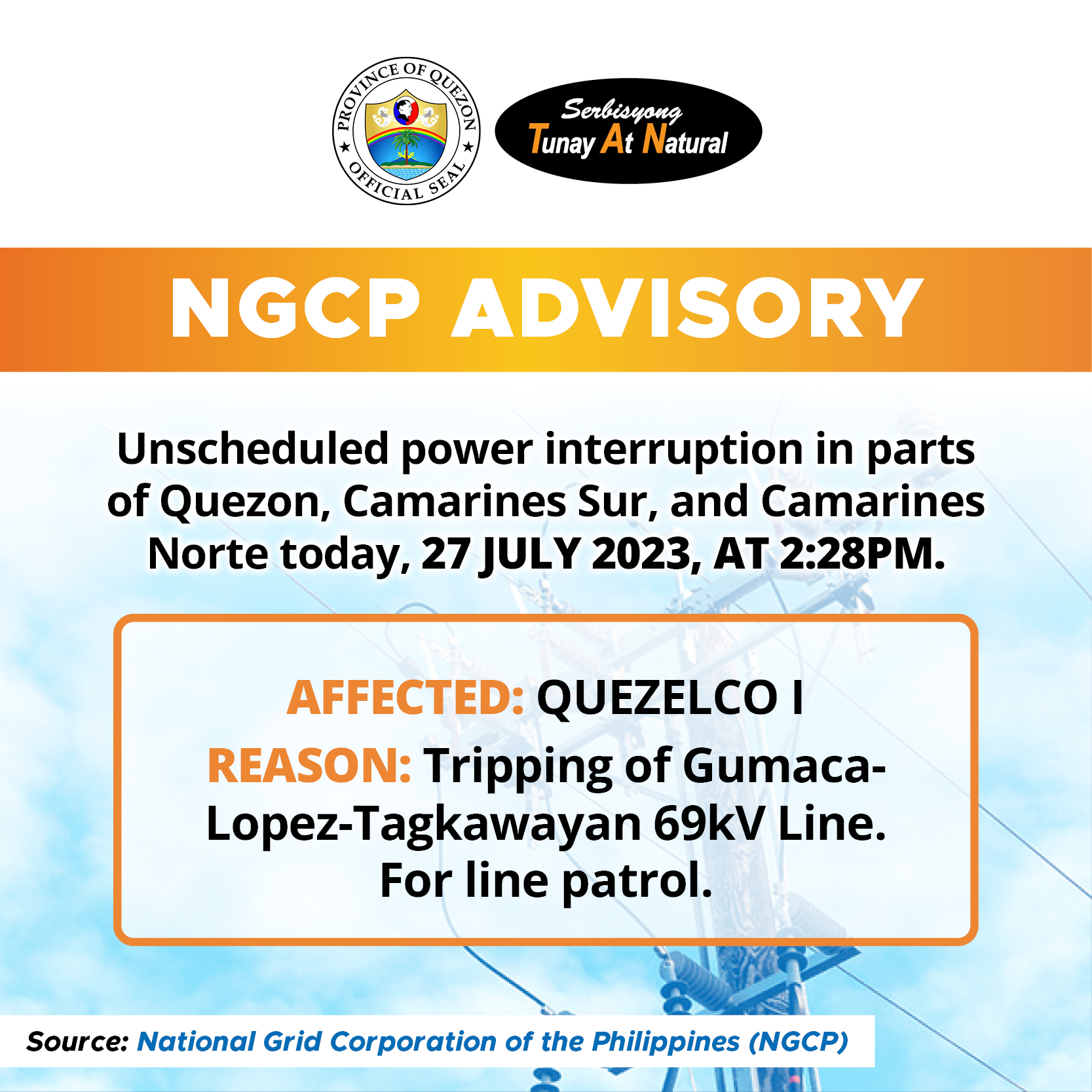 Updated NGCP Advisory | July 27, 2023