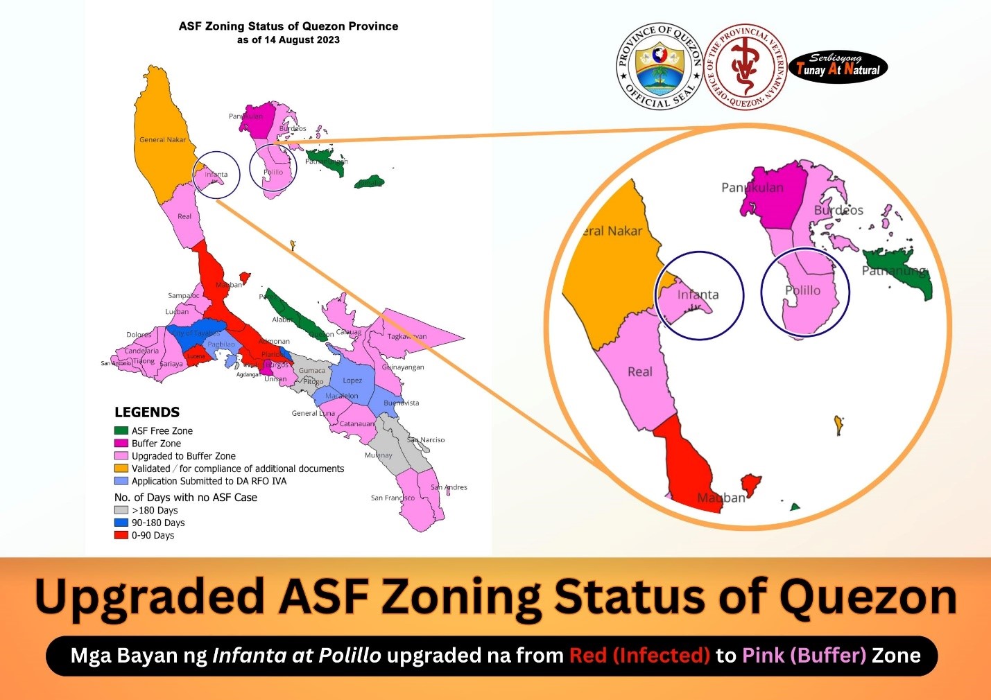 Upgraded ASF Zoning Status of Quezon | September 01, 2023