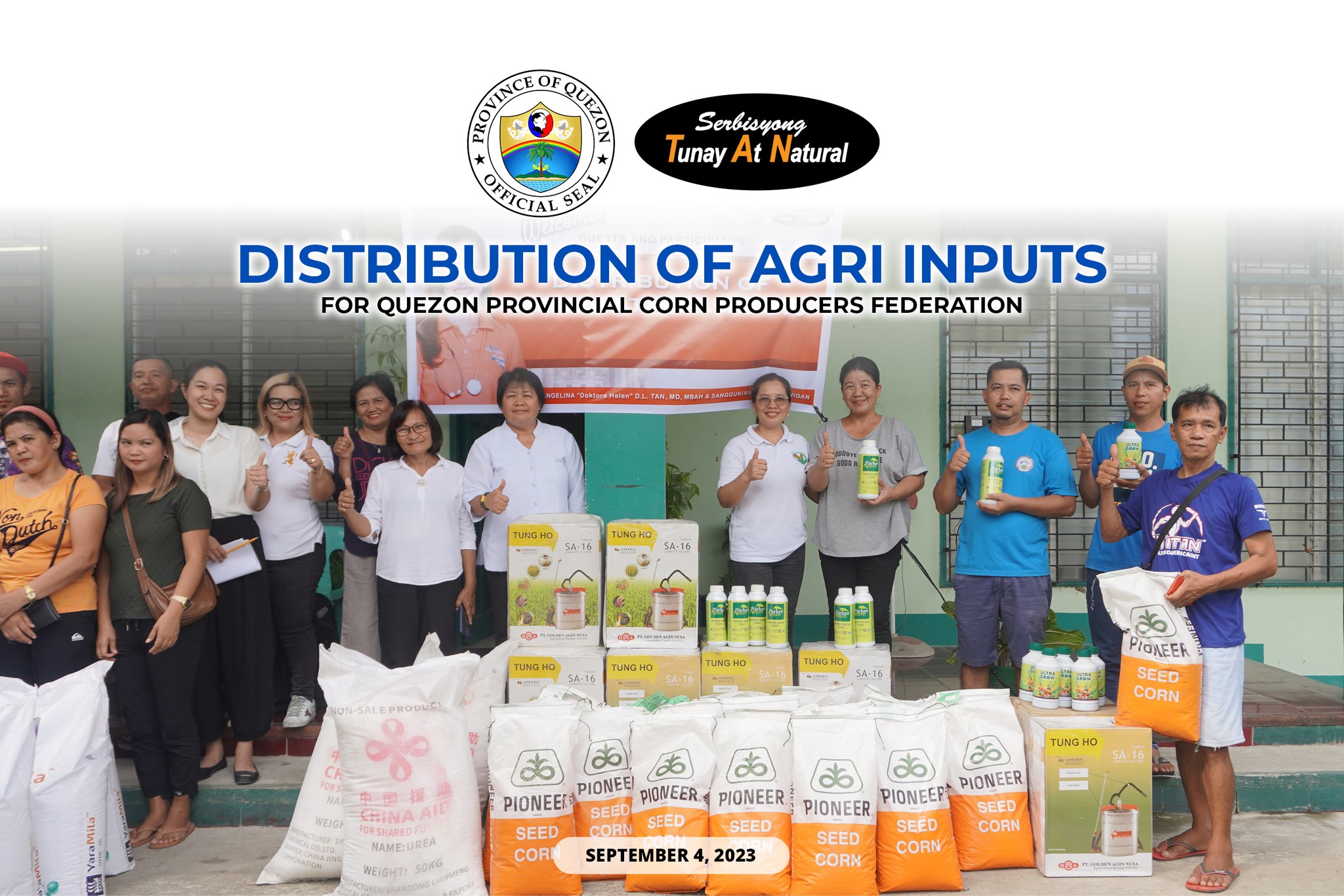 Distribution of Agri Inputs for Quezon Provincial Corn Producers Federation | September 04, 2023