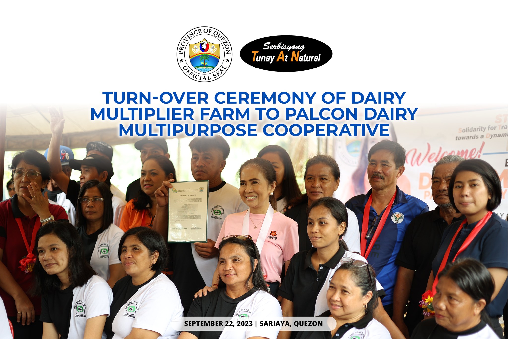 Turn-Over Ceremony of Dairy Multiplier Farm to Palcon Dairy Multipurpose Cooperative | September 22, 2023