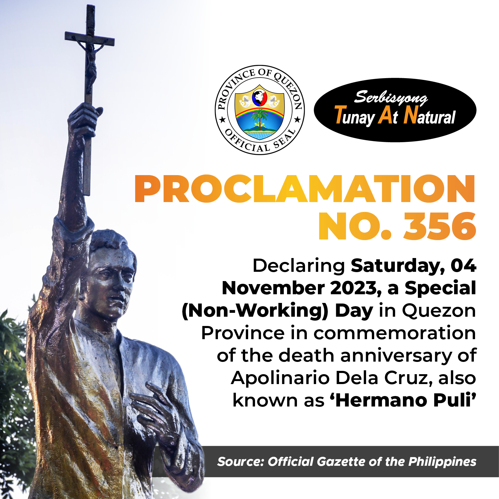Proclamation No. 356