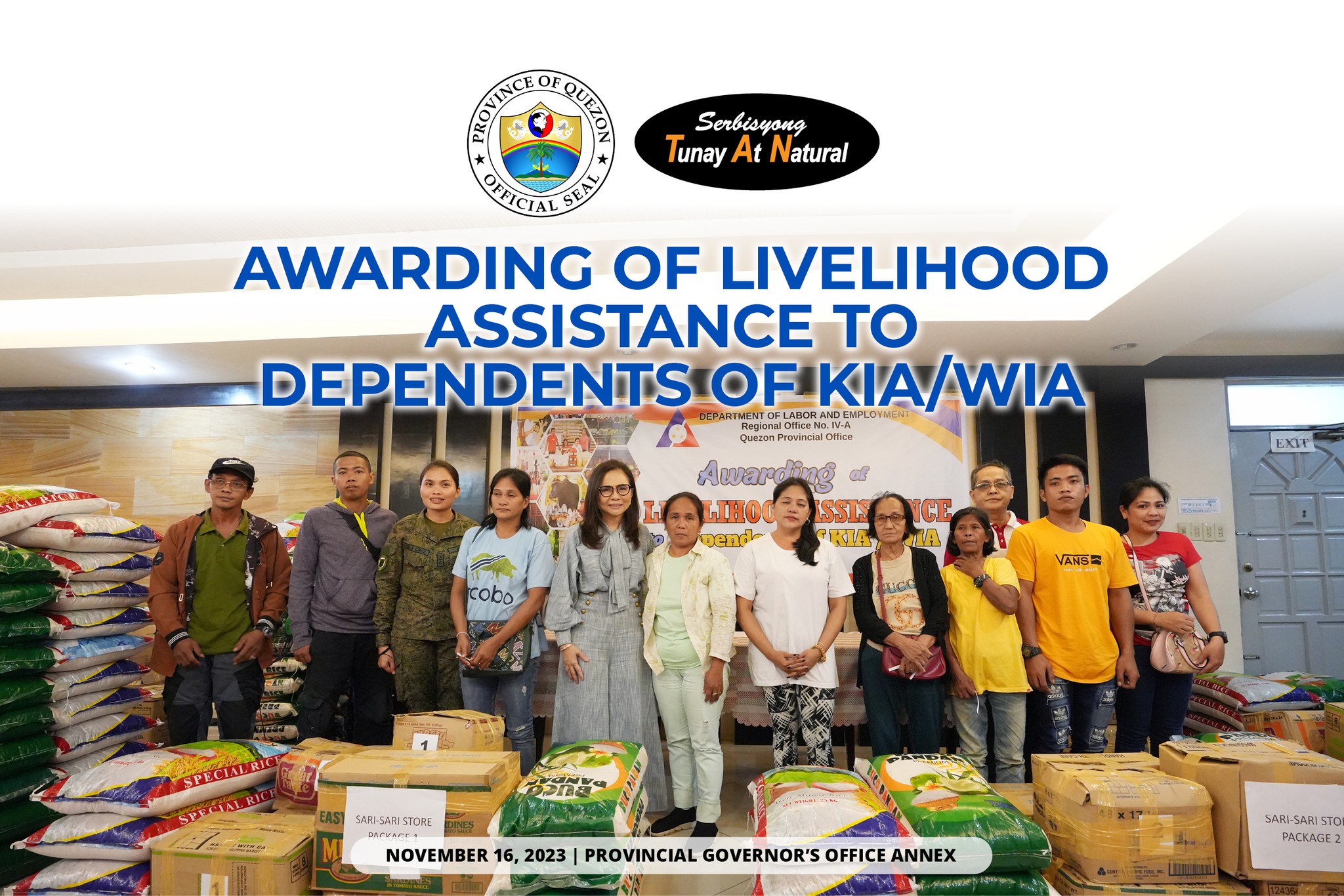 Awarding of Livelihood Assistance to Dependents of KIA/WIA | November 16, 2023