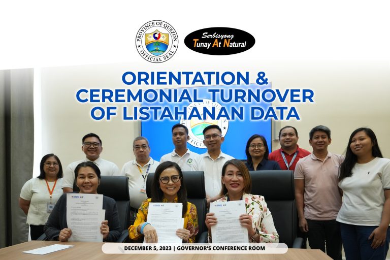 Orientation & Ceremonial Turnover of Listahanan Data | December 05, 2023
