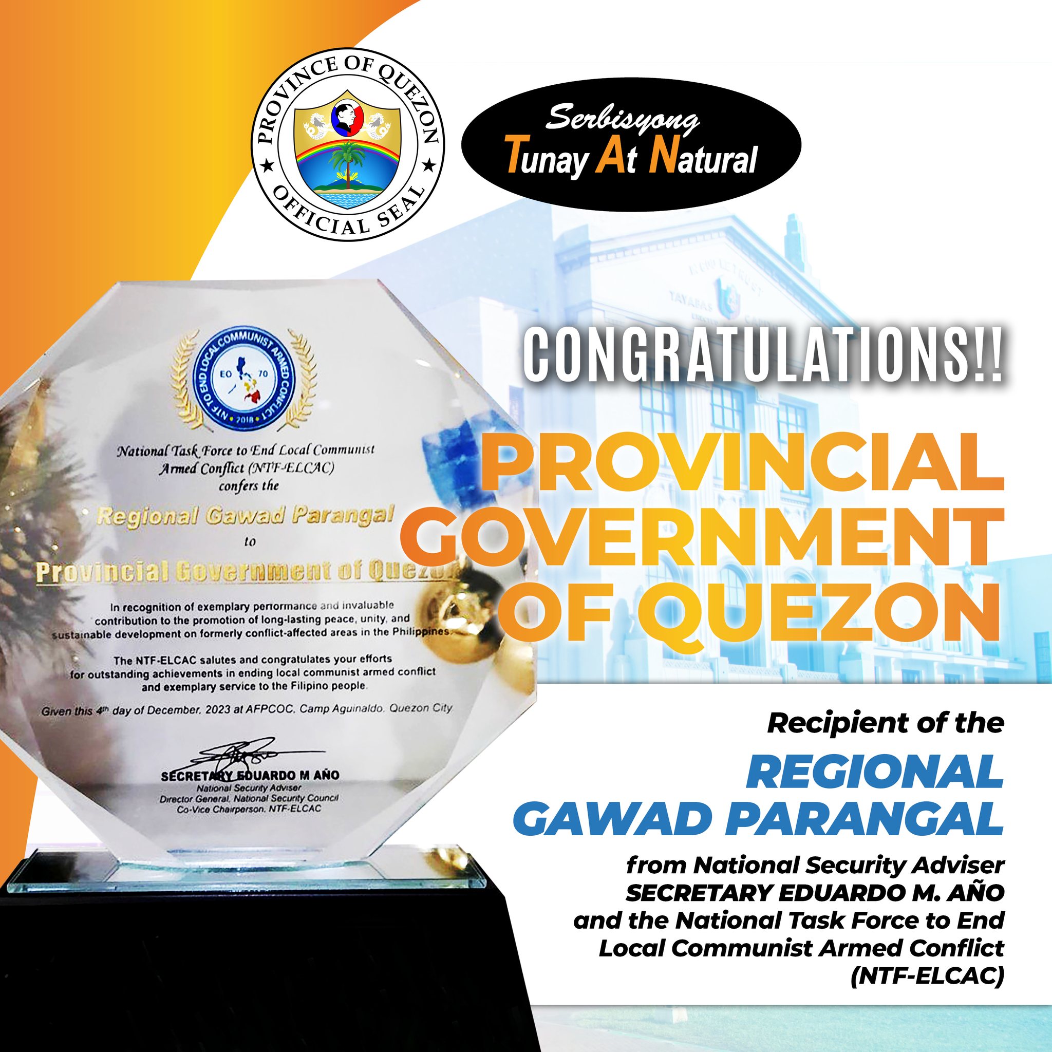 Congratulations!! Provincial Government of Quezon