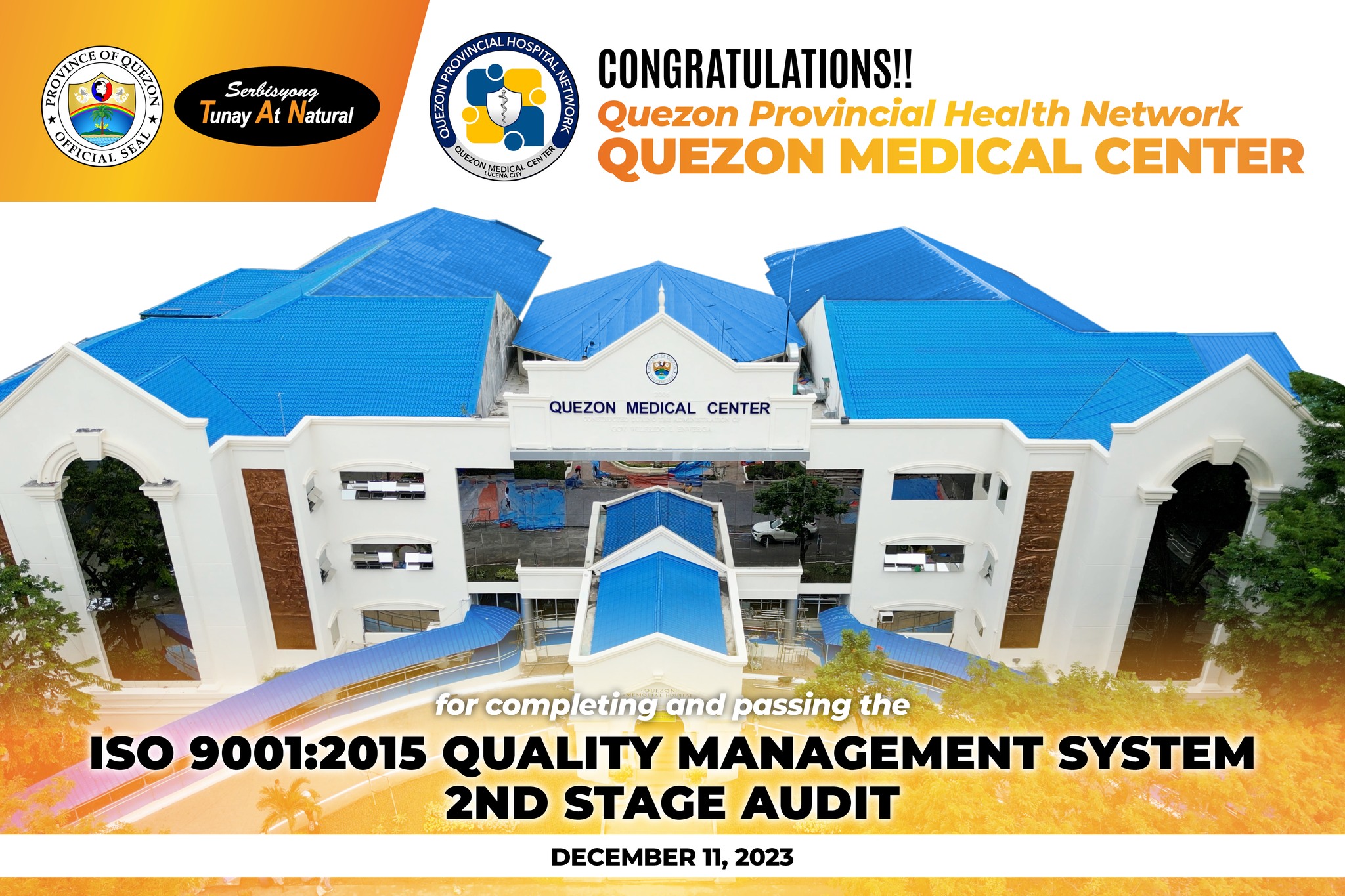 Congratulations, Quezon Provincial Hospital Network – Quezon Medical Center!