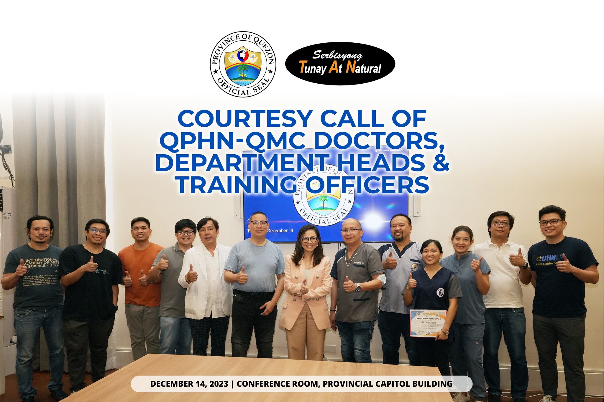 Courtesy Call of QPHN-QMC Doctors, Department Heads & Training Officers | December 14, 2023