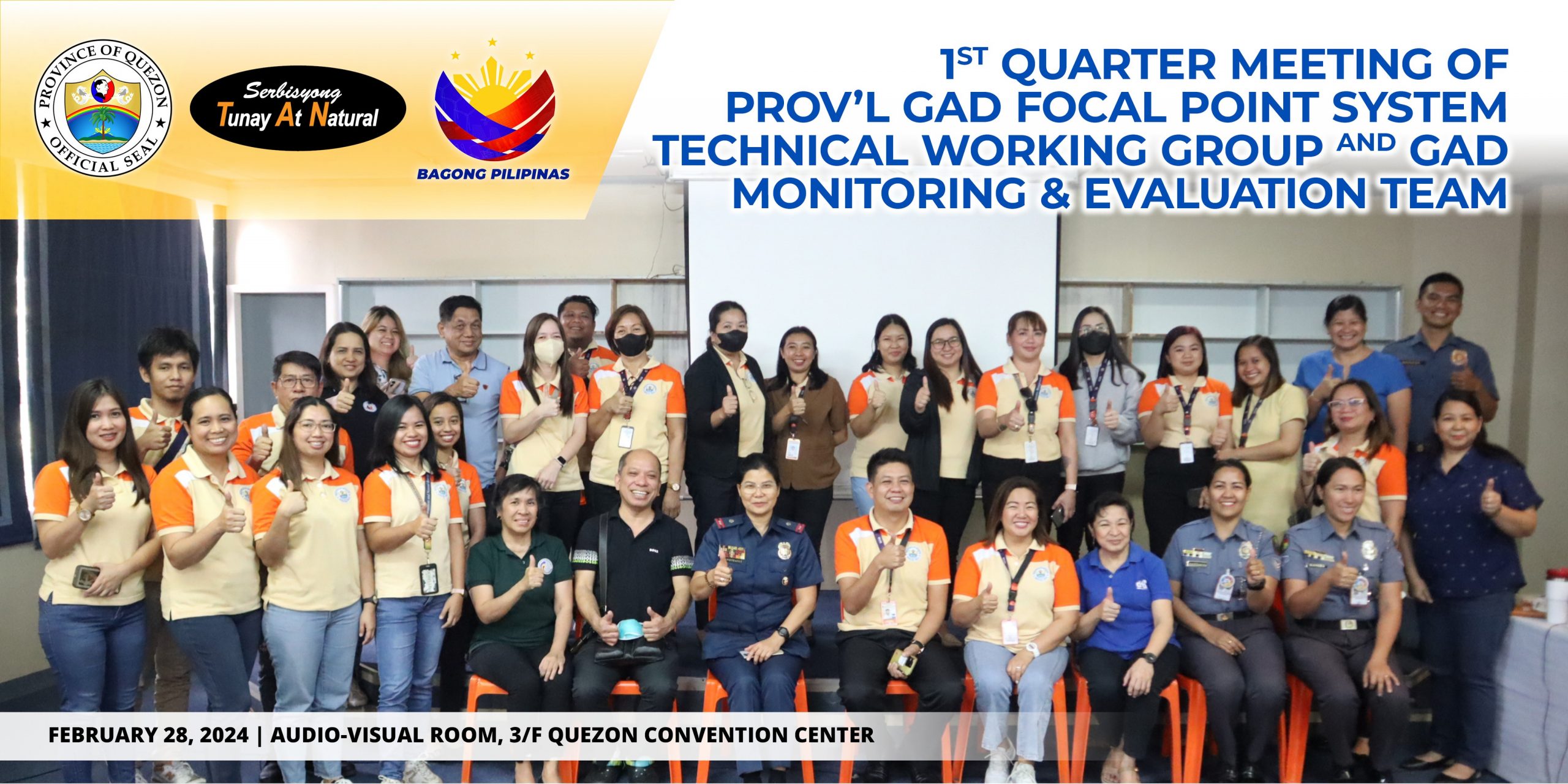 1st Quarter Meeting of Prov’l GAD Focal Point System Technical Working Group and GAD Monitoring & Evaluation Team | February 28, 2024