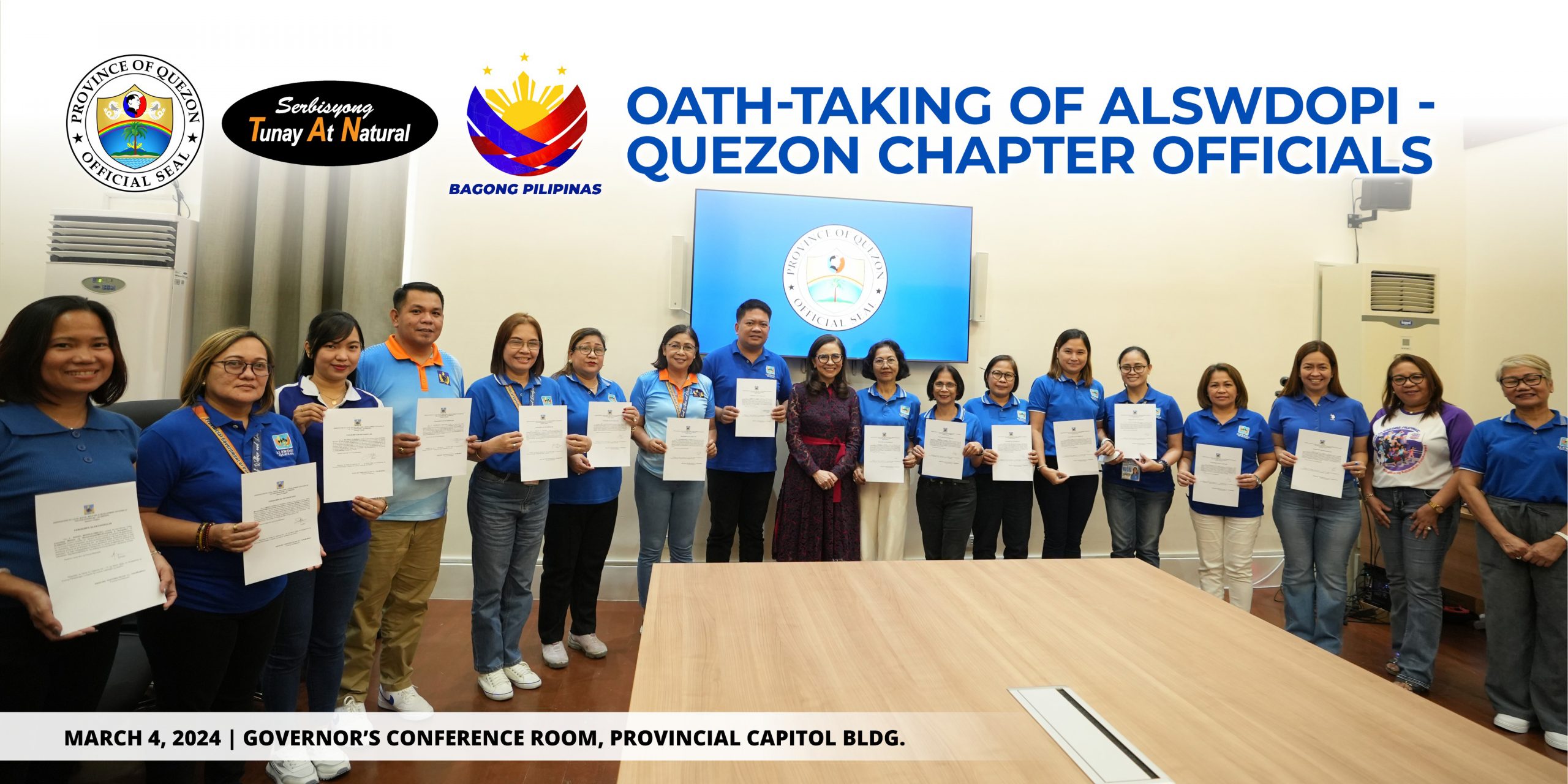 Oath-Taking of ALSWDOPI – Quezon Chapter Officials | March 4, 2024