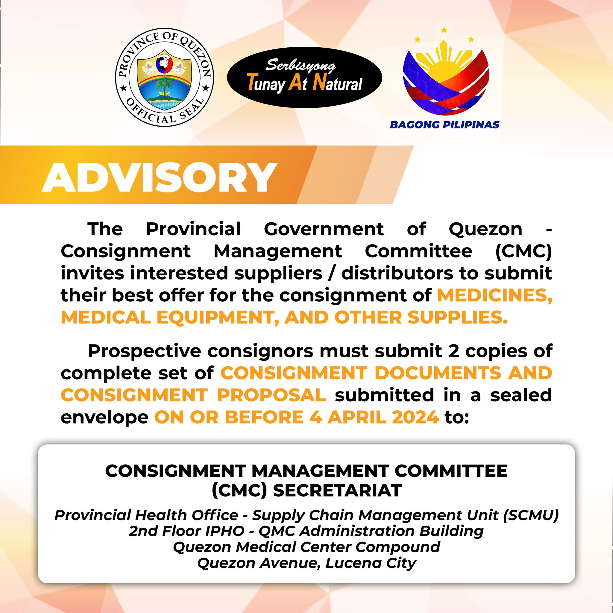 Advisory – Consignment Management Committee