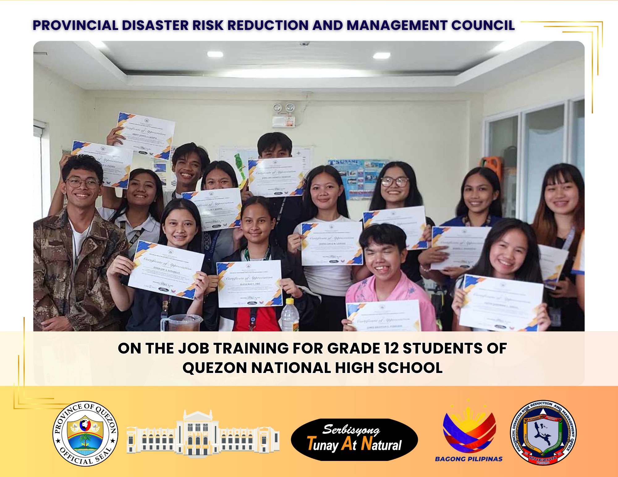 On-Job-Training (Work Immersion) of Quezon National High School Grade 12 Students | February 26 – March 08, 2024