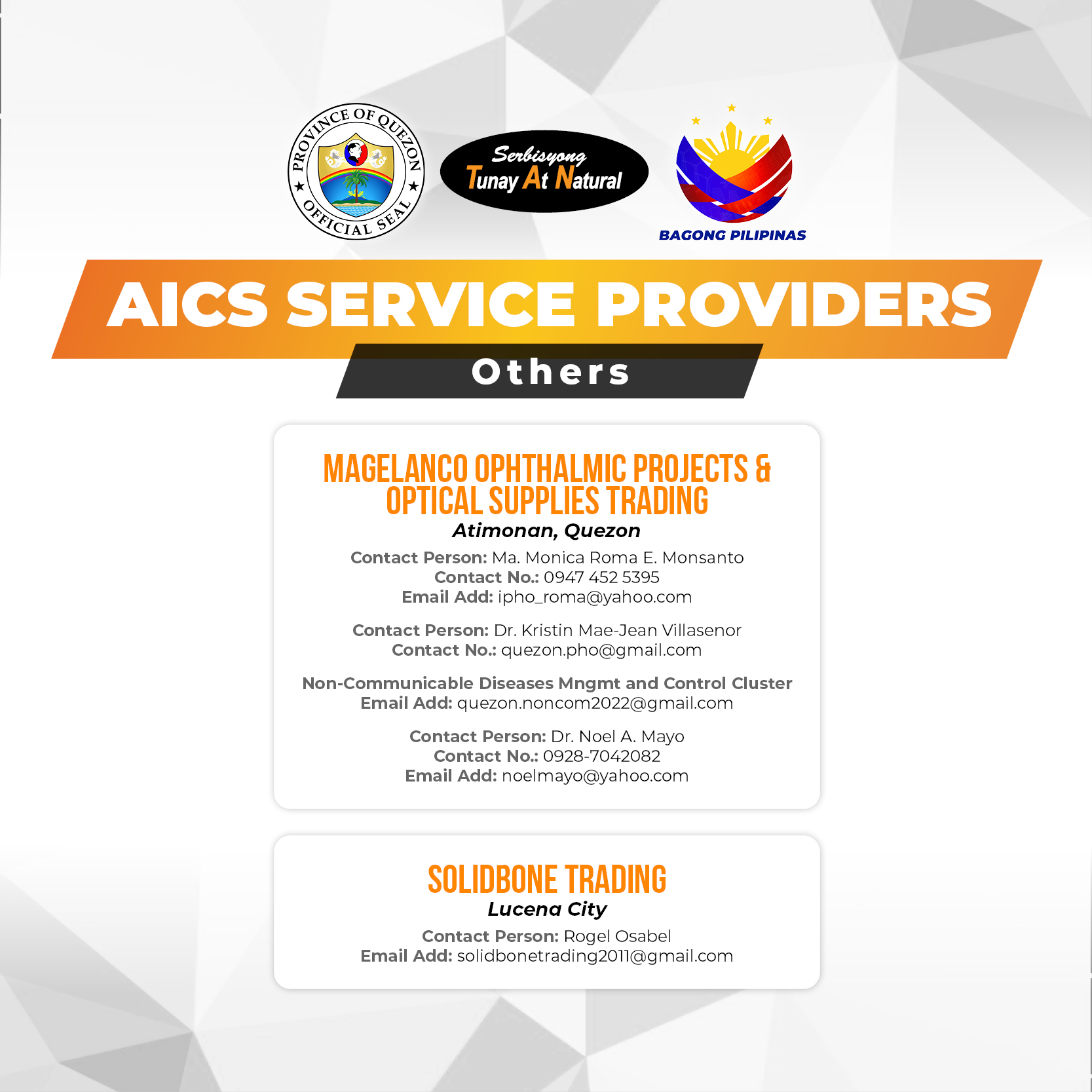 List of Other Accredited AICS Service Providers