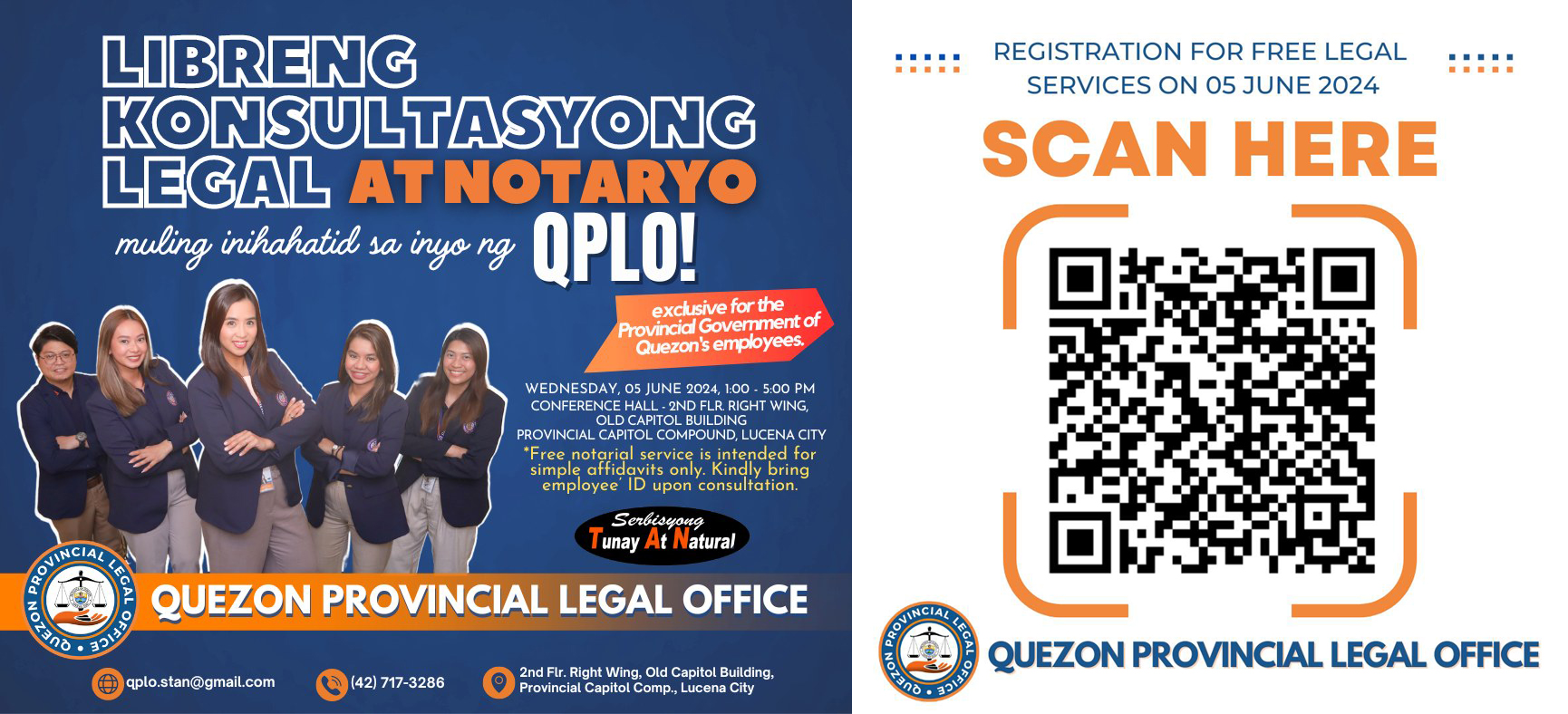 Libreng Konsultasyong Legal at Notaryo muling inihahatid sa inyo ng QPLO! | June 4, 2024