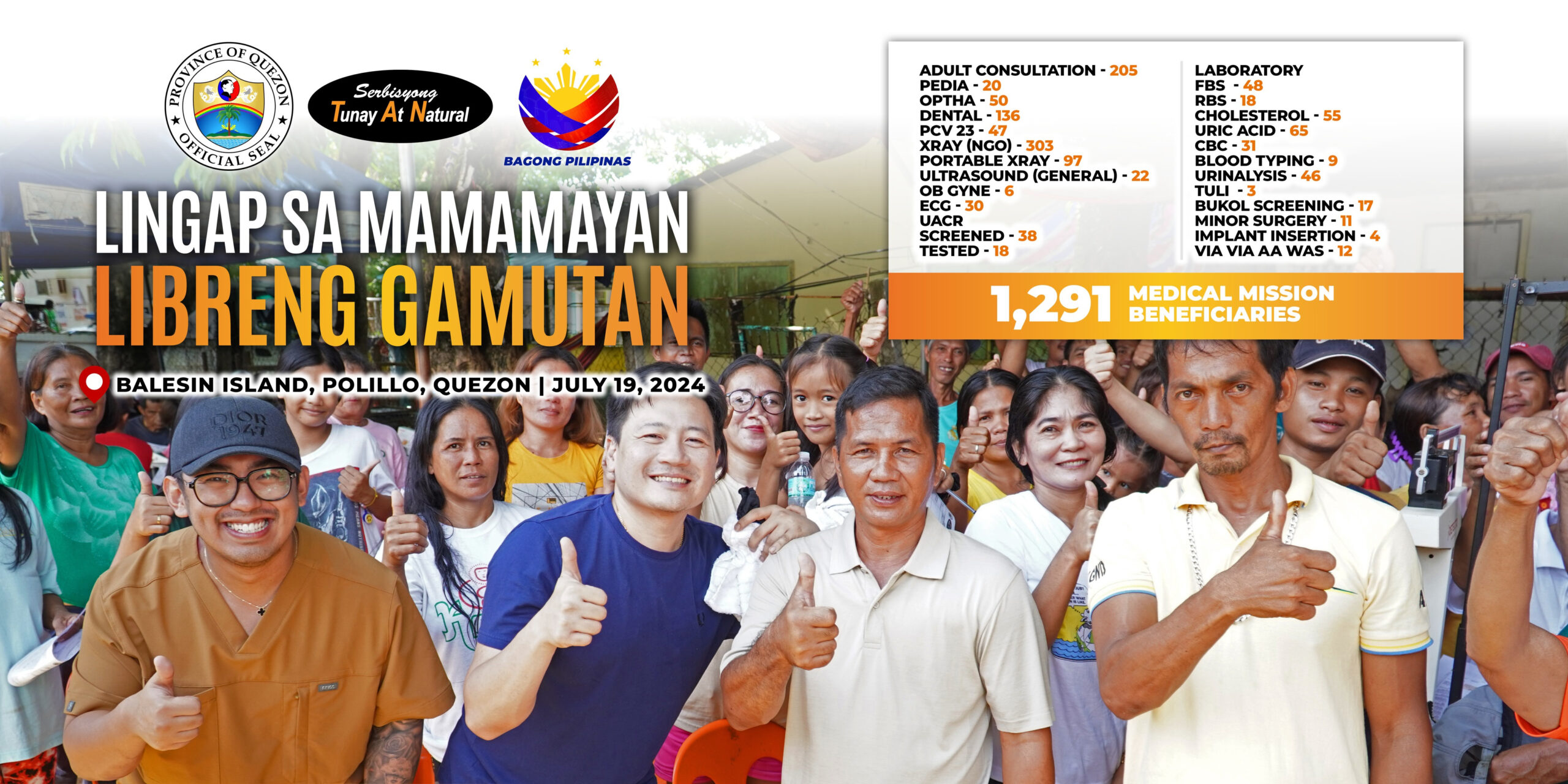 Lingap sa Mamamaya Libreng Gamutan – Polillo, Quezon | July 19, 2024
