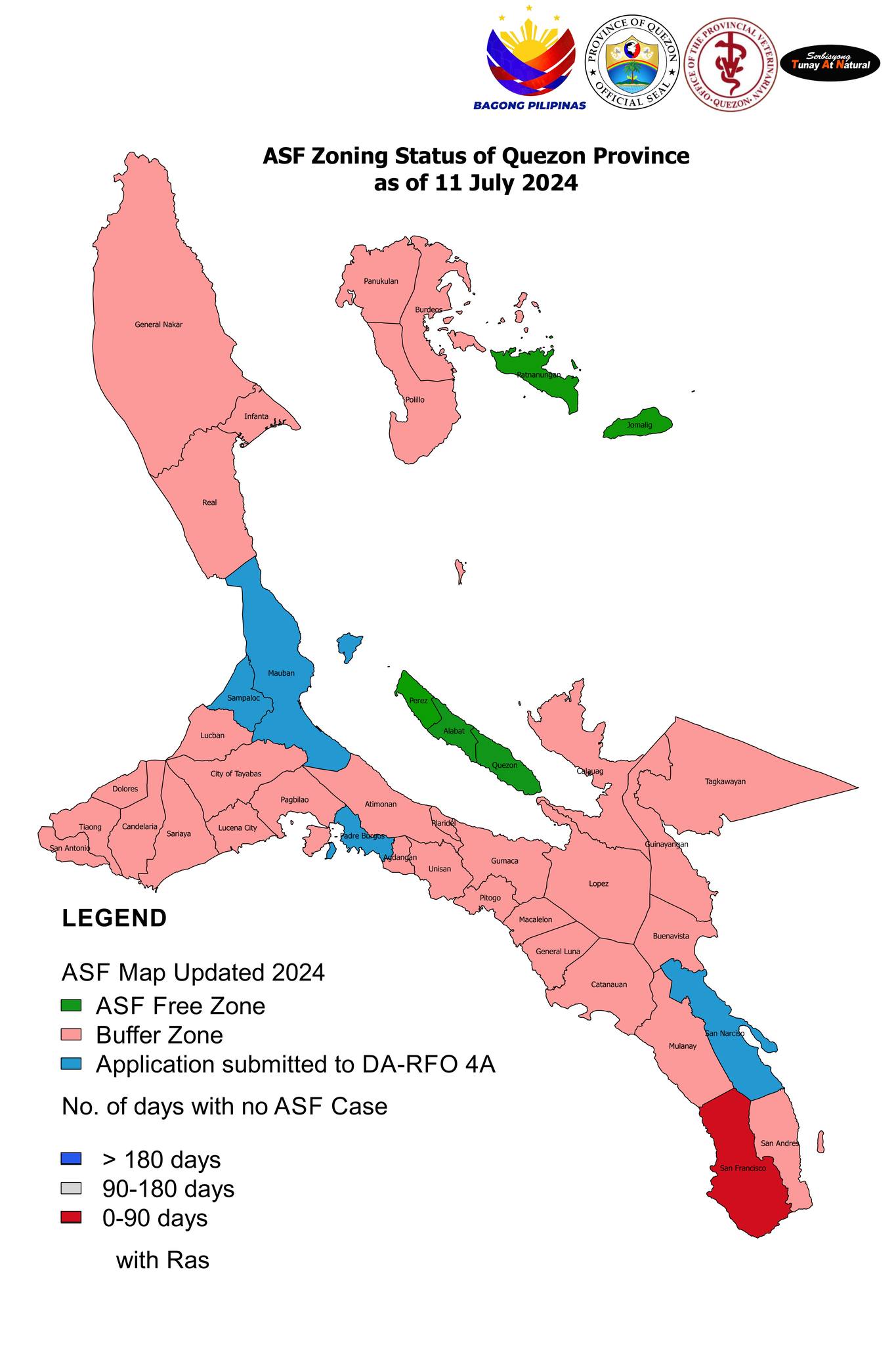 ASF Zoning Status Update ng Quezon Province – July 11, 2024