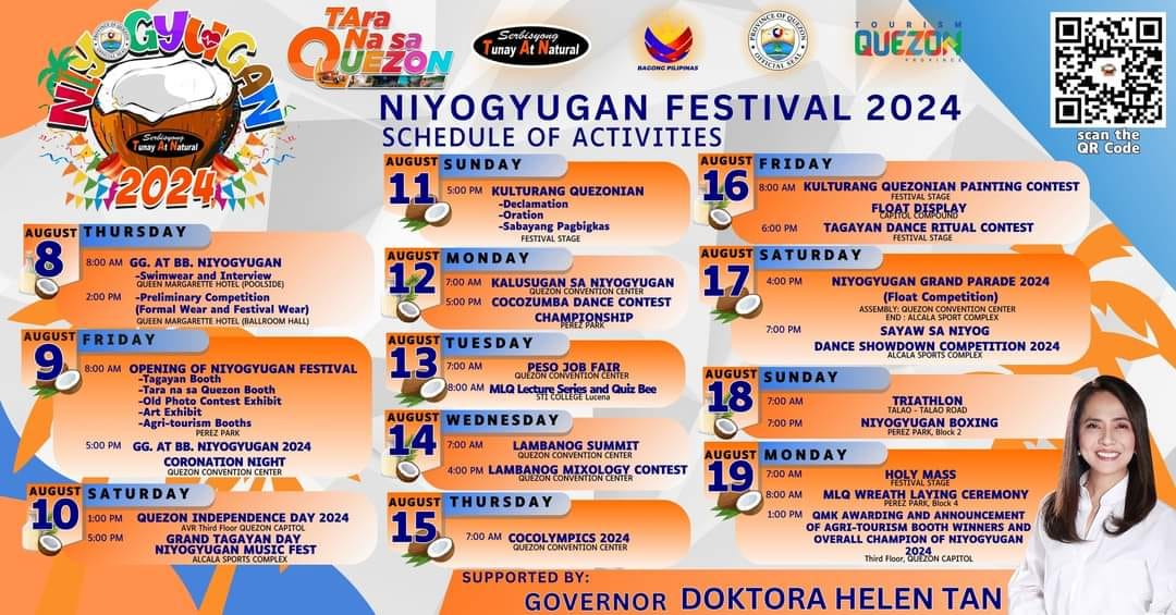 Niyogyugan Festival 2024 Schedule of Activities