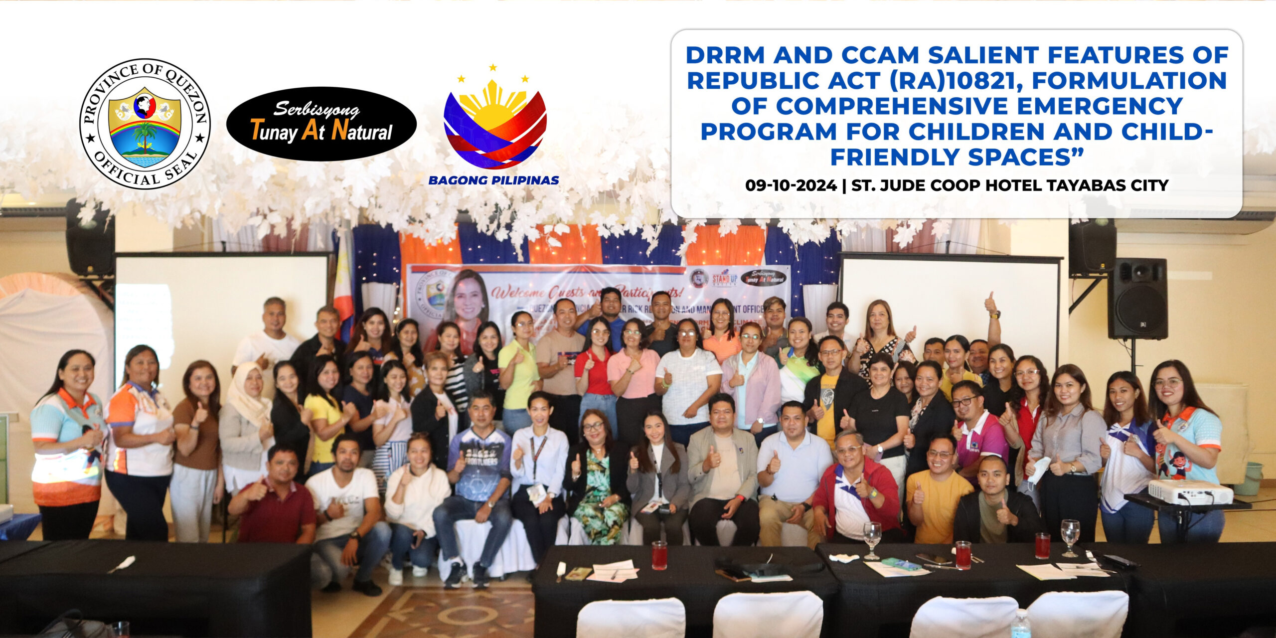 DRRM and CCAM Salient Features of Republic Act (RA) 10821, Formulation of Comprehensive Emergency Program for Children and Child-Friendly Spaces | September 10, 2024