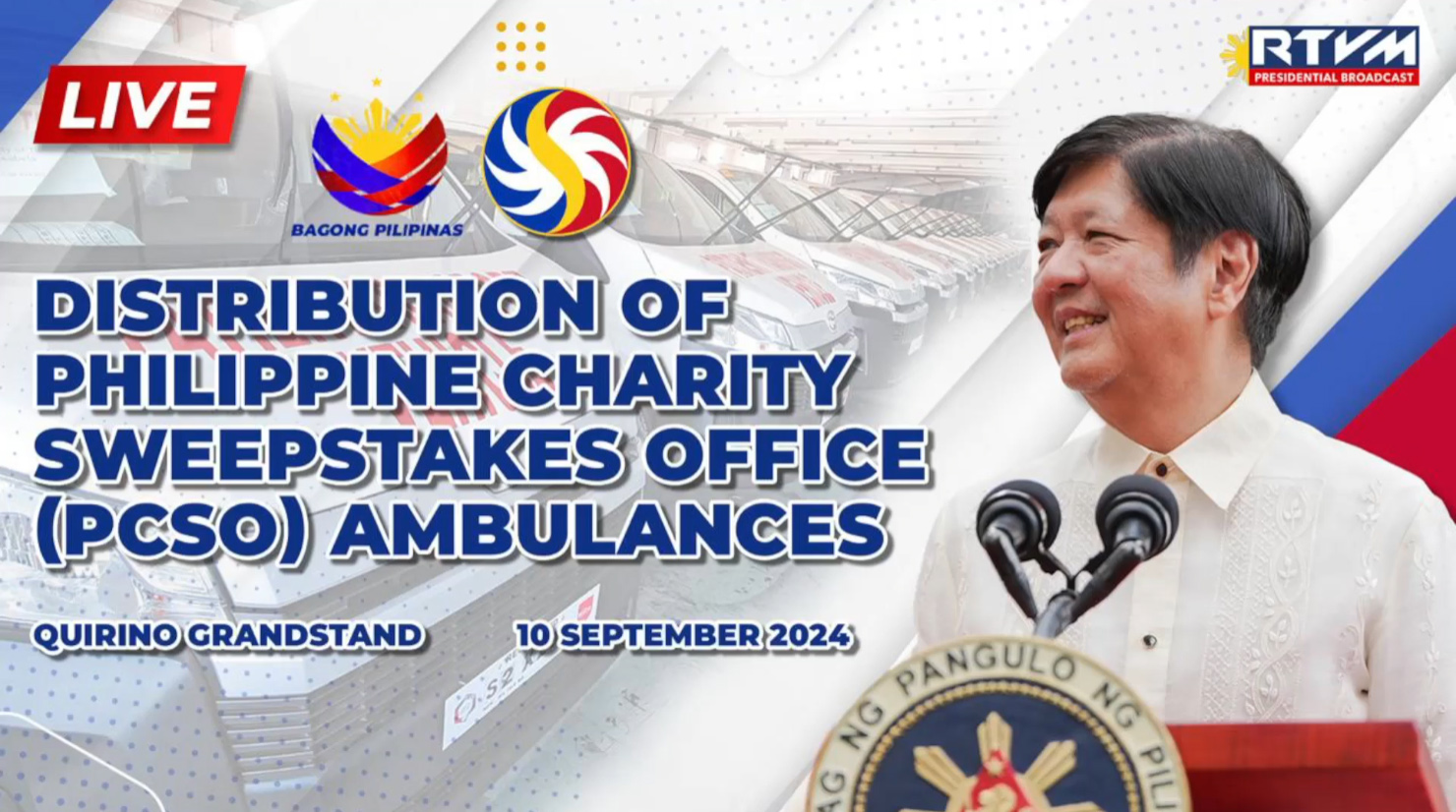 Distribution of Philippine Charity Sweepstakes office (PCSO) Ambulances | September 10, 2024