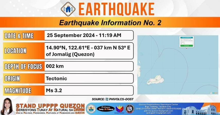 Earthquake Information No.2 Date and Time: 25 September 2024 – 11:19 AM