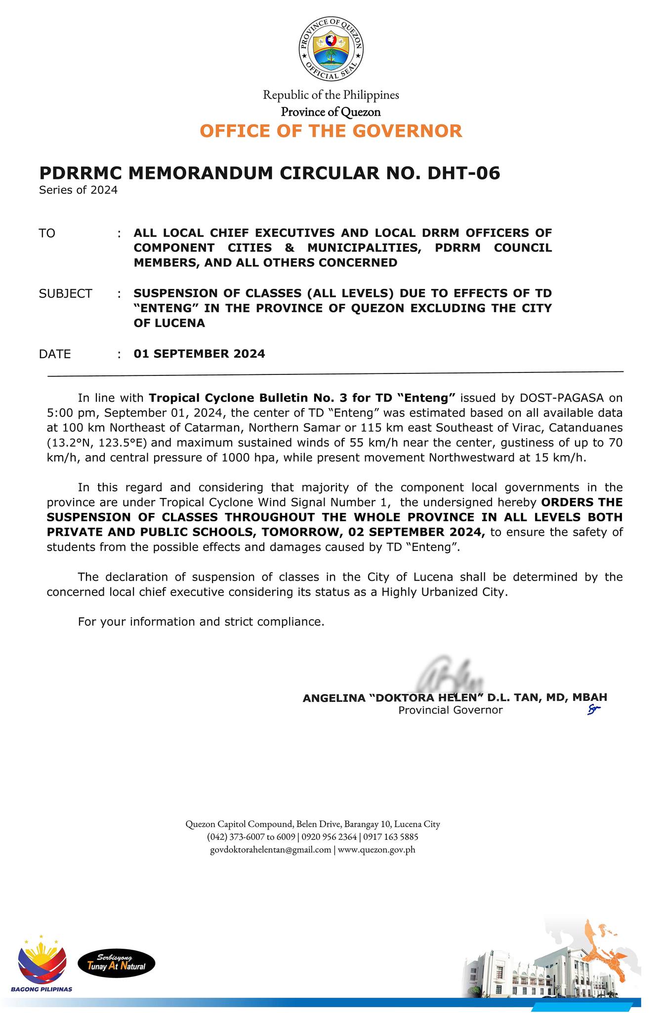 PDRRMC Memorandum Circular No. DHT-06