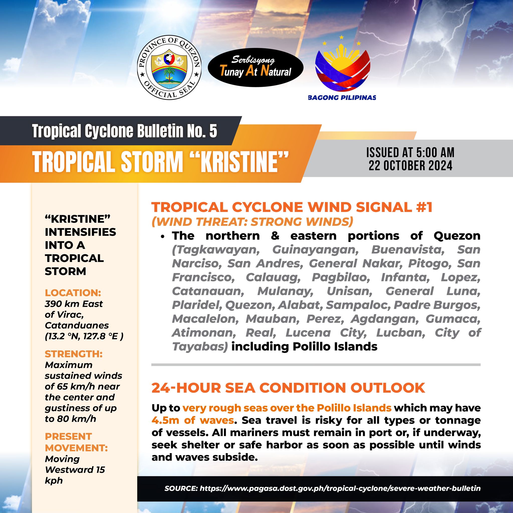 Tropical Cyclone Bulletin #5 | October 22, 2024