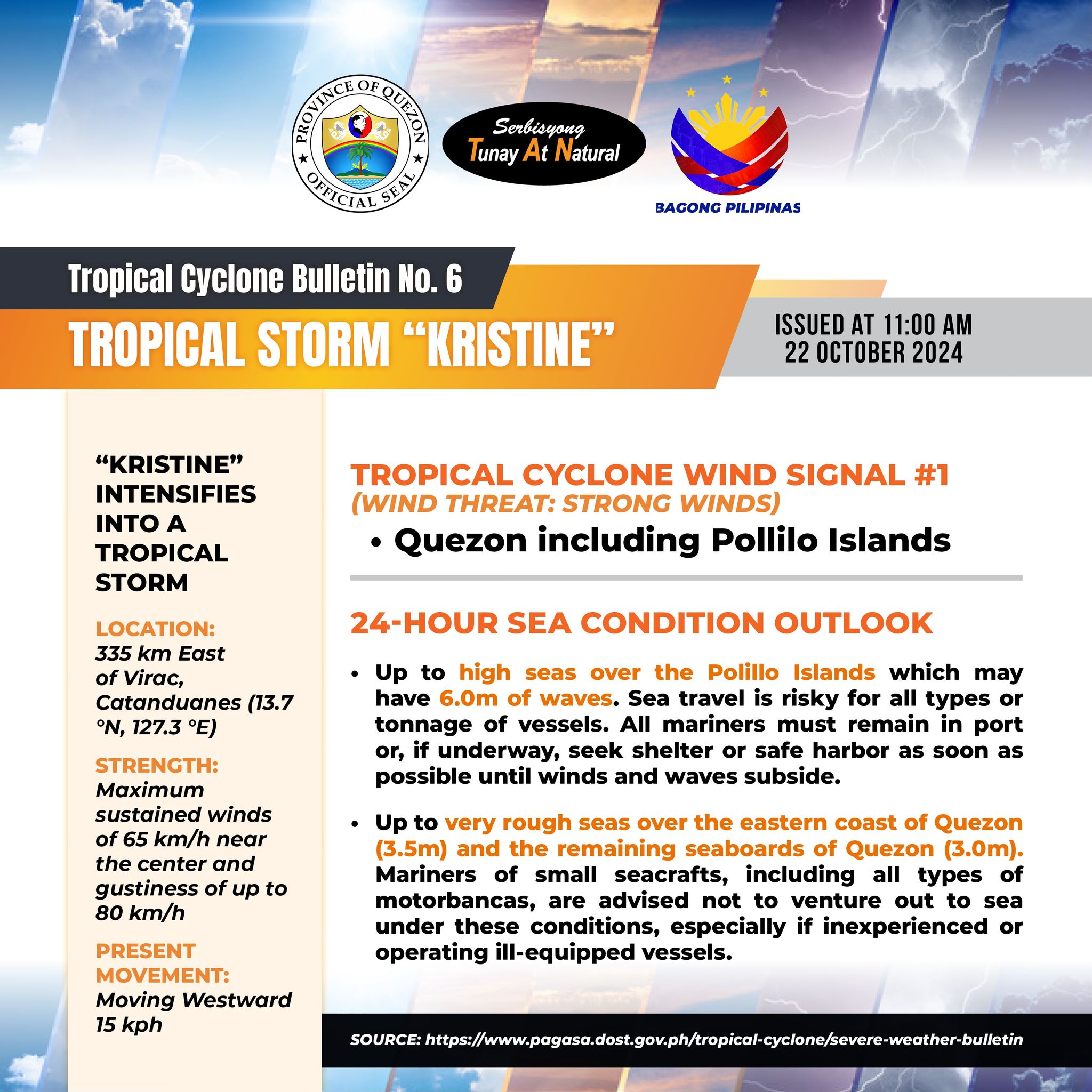 Tropical Cyclone Bulletin #6 | October 22, 2024