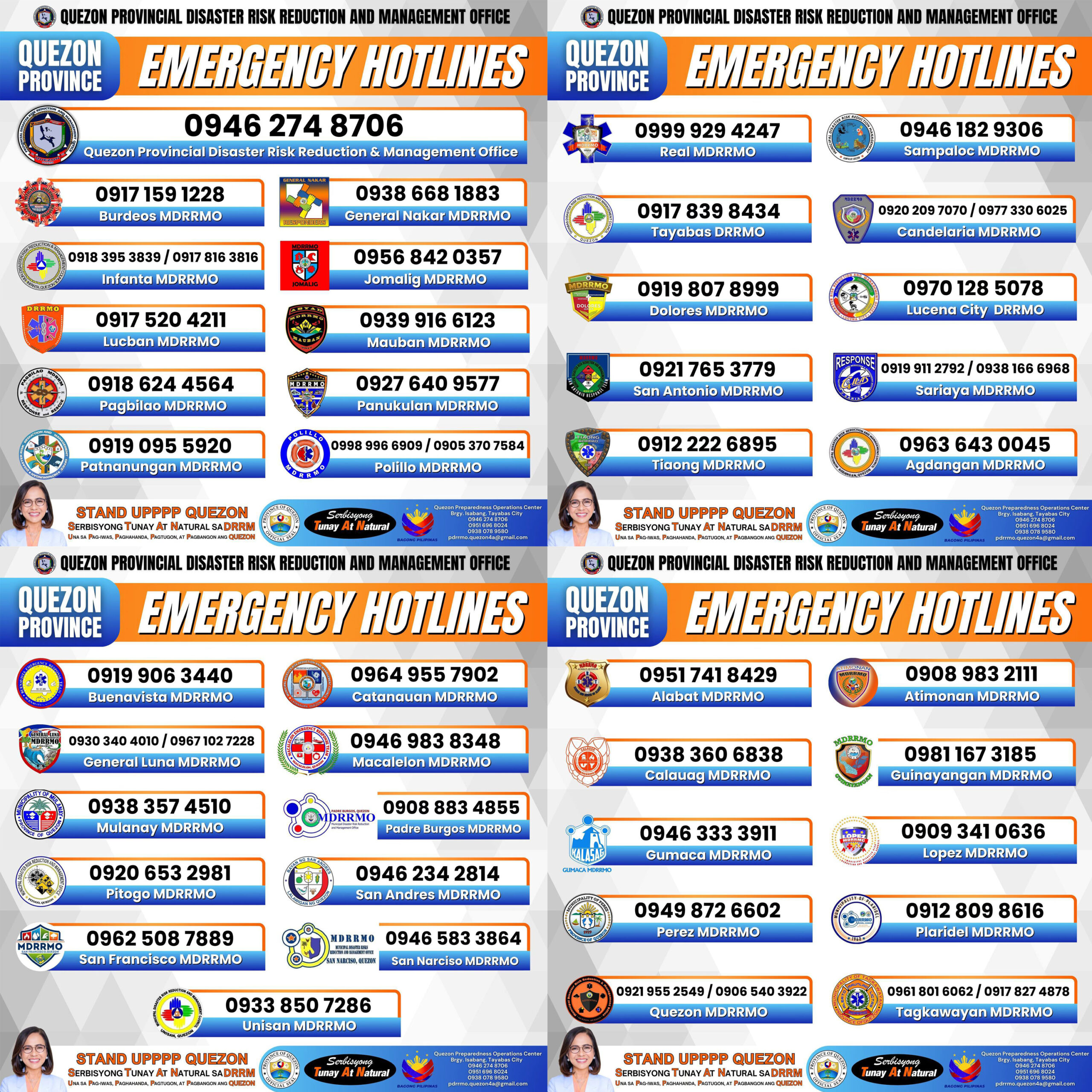 QUEZON PROVINCE EMERGENCY HOTLINES | October 22, 2024