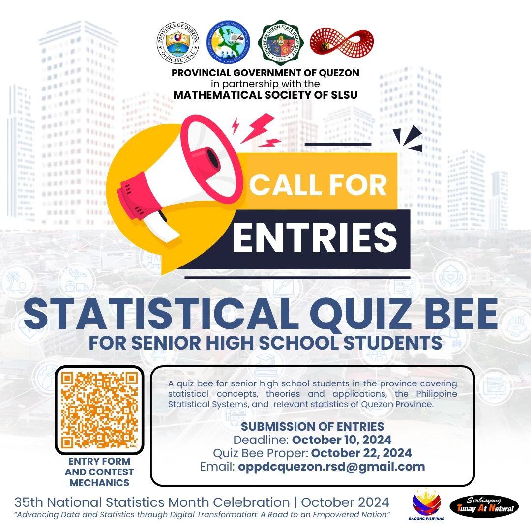 Call for Entries – Statistical Quiz Bee for Senior High School Students