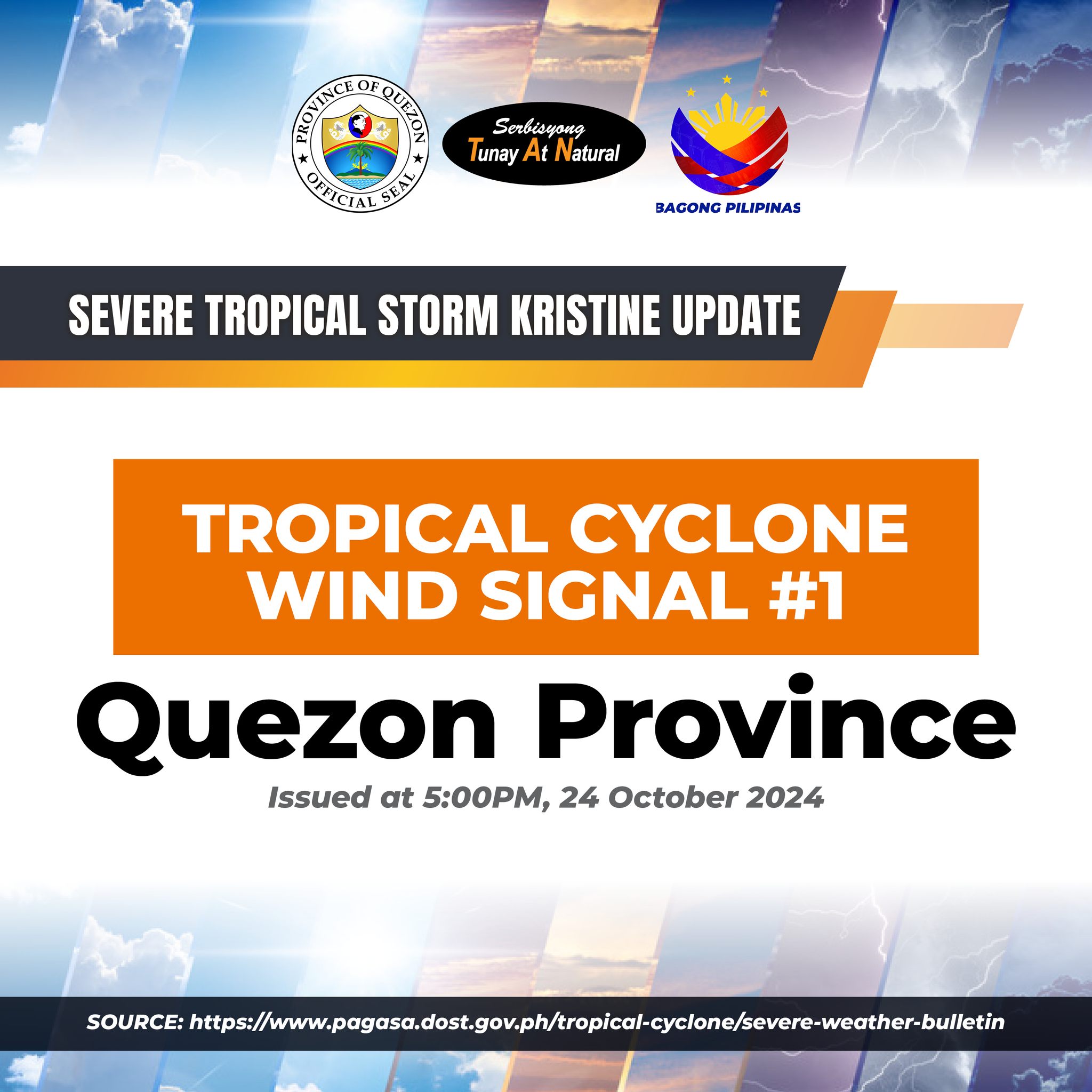 SEVERE TROPICAL STORM KRISTINE UPDATE TROPICAL CYCLONE WIND SIGNAL #1