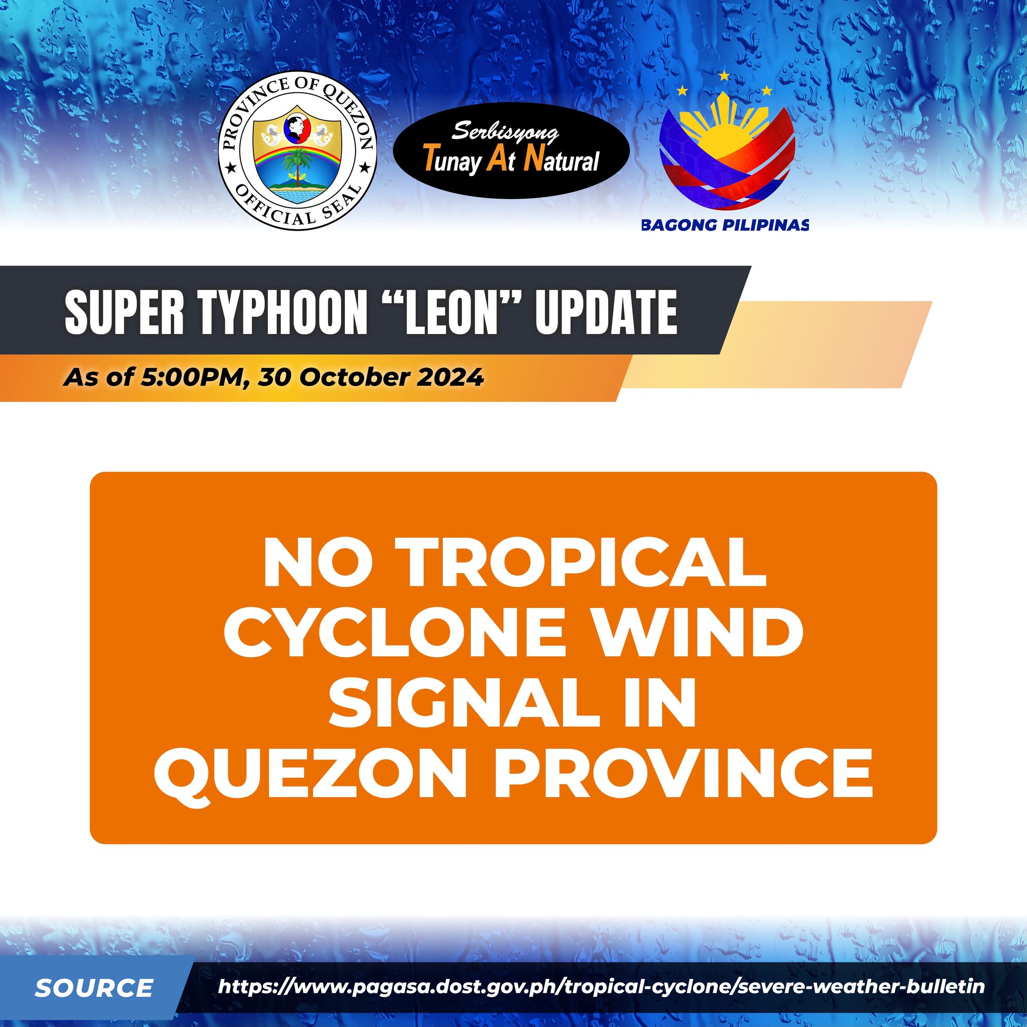 Tropical Cyclone Bulletin #17 Super Typhoon “Leon” Issued at 05:00 pm, 30 October 2024