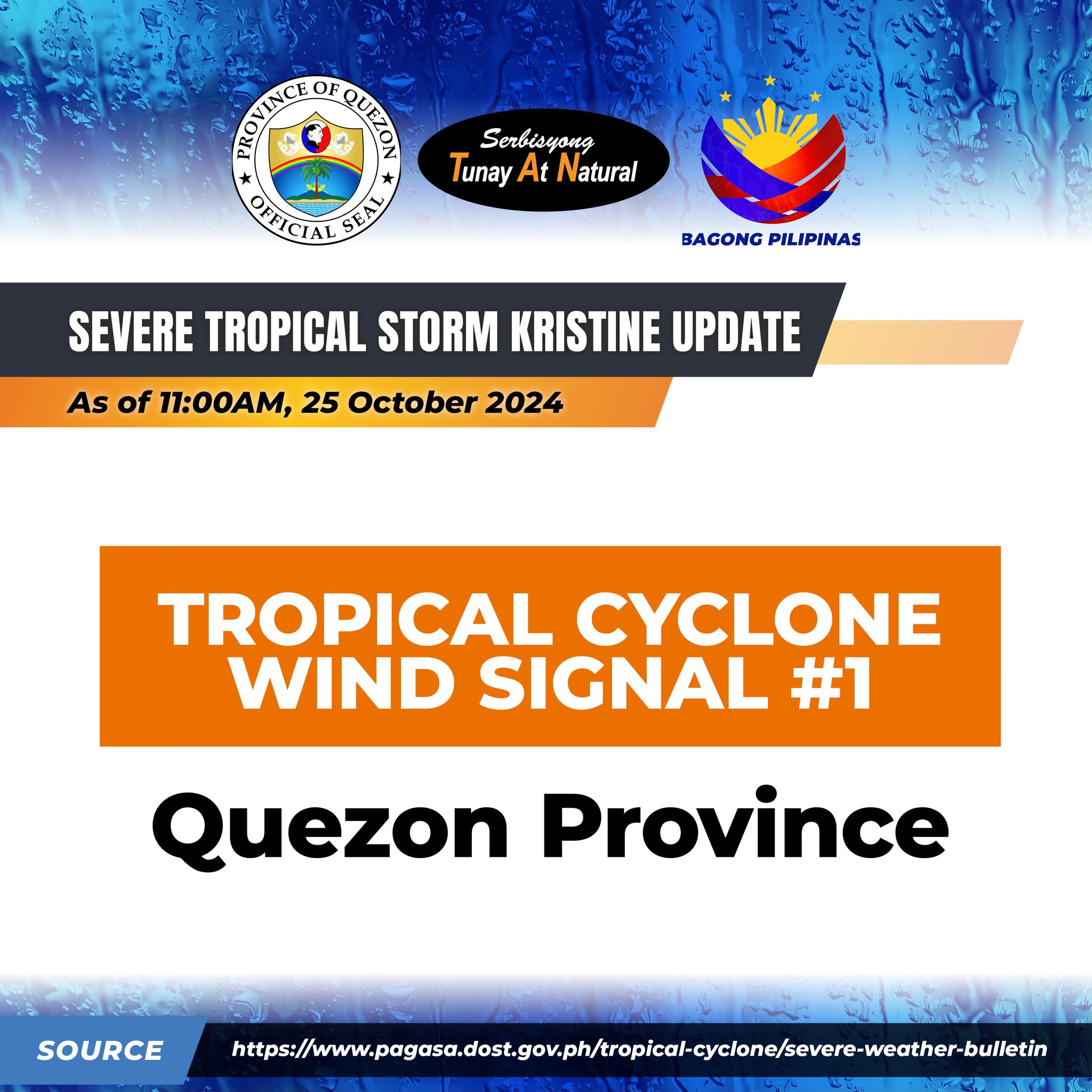 Tropical Cyclone Bulletin # 26 Severe Tropical Storm #KristinePH (TRAMI) 11:00 AM, 25 October 2024