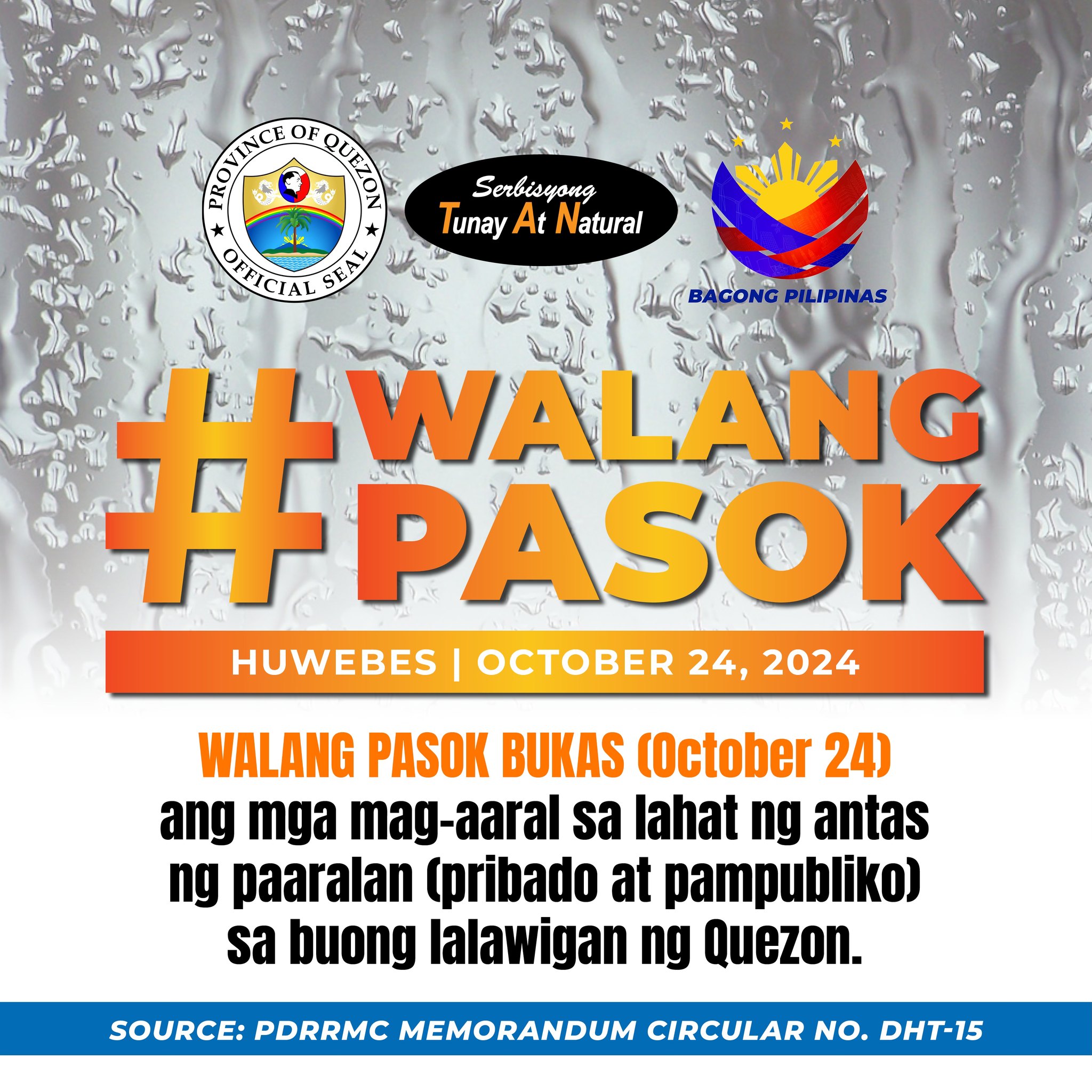 WALANG PASOK BUKAS (OCTOBER 24)