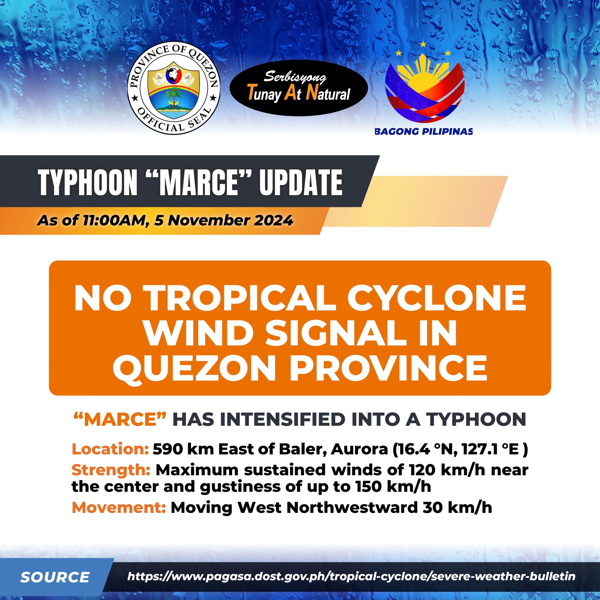 TCB #6 Severe Tropical Storm #MarcePH (YINXING) 11:00 AM, 05 November 2024