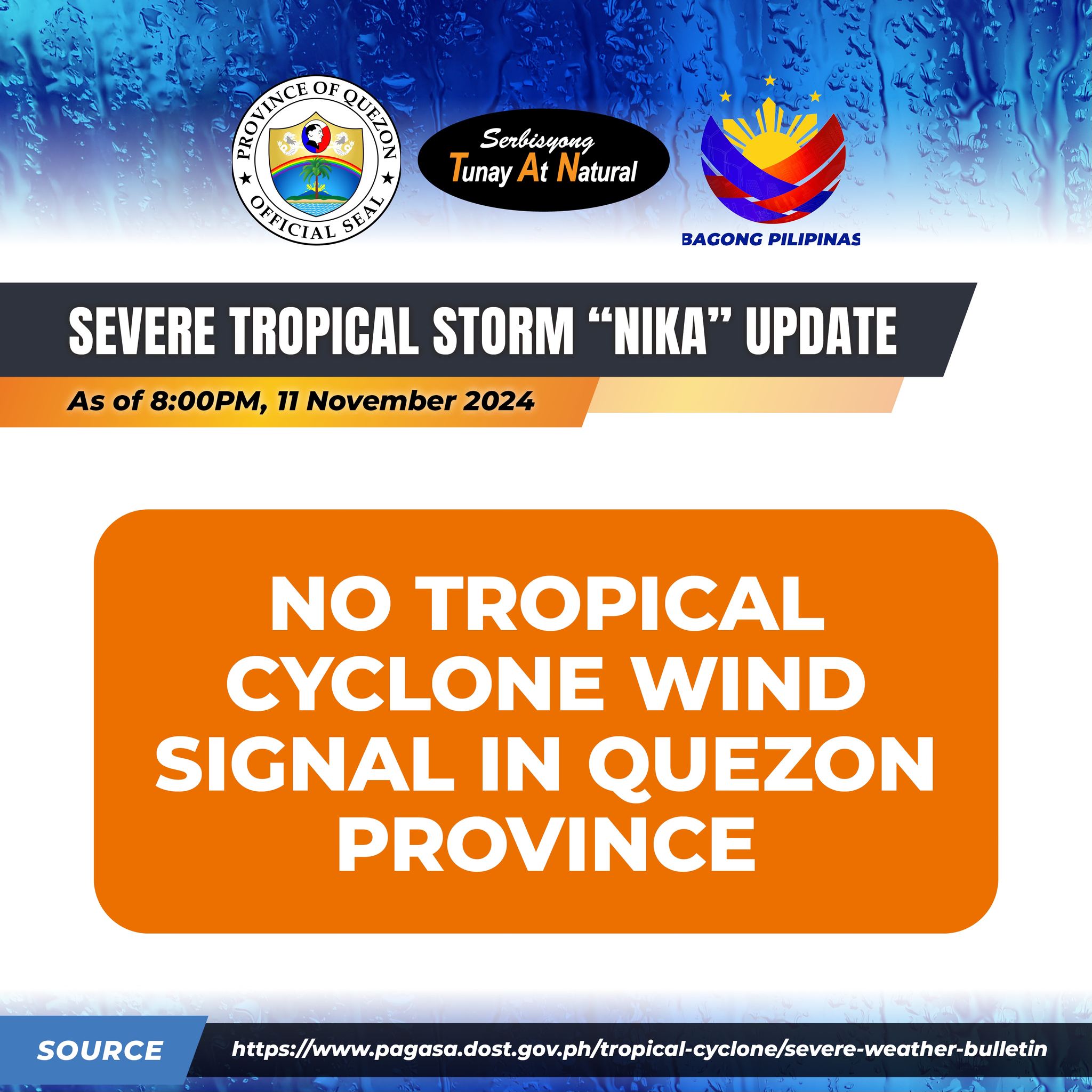 Tropical Cyclone Bulletin #16 Severe Tropical Storm “Nika” Issued at 08:00 pm, 11 November 2024