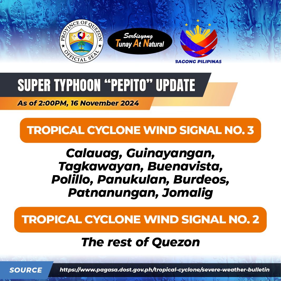 Typhoon “Pepito” Update, November 16, 2024 2:00pm