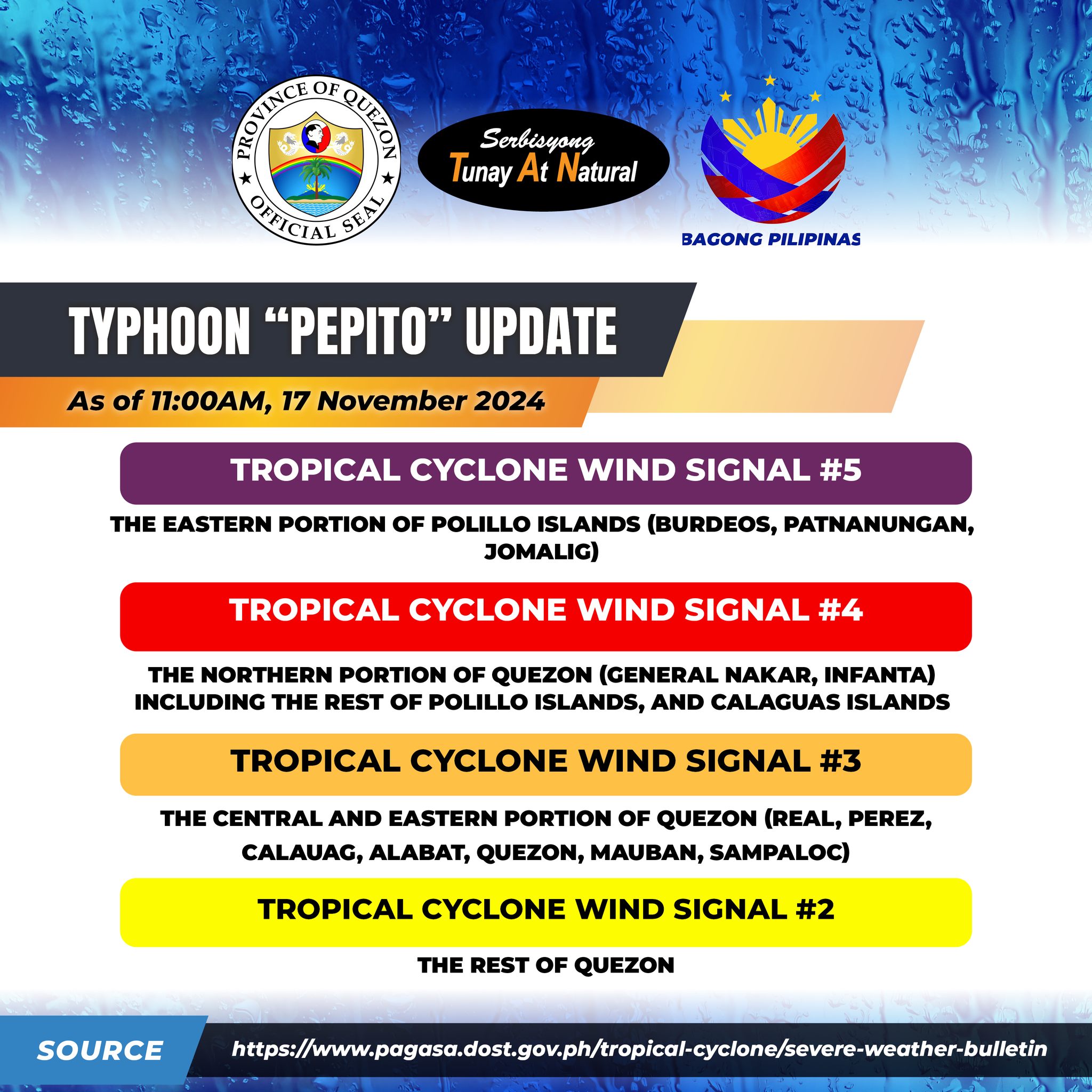 Typhoon “Pepito” Update, November 17, 2024 11:00am