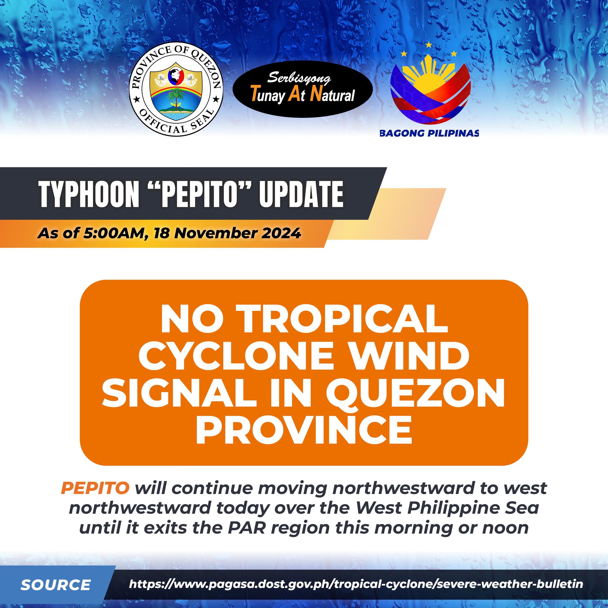 Typhoon “Pepito” Update, November 18, 2024 5:00am