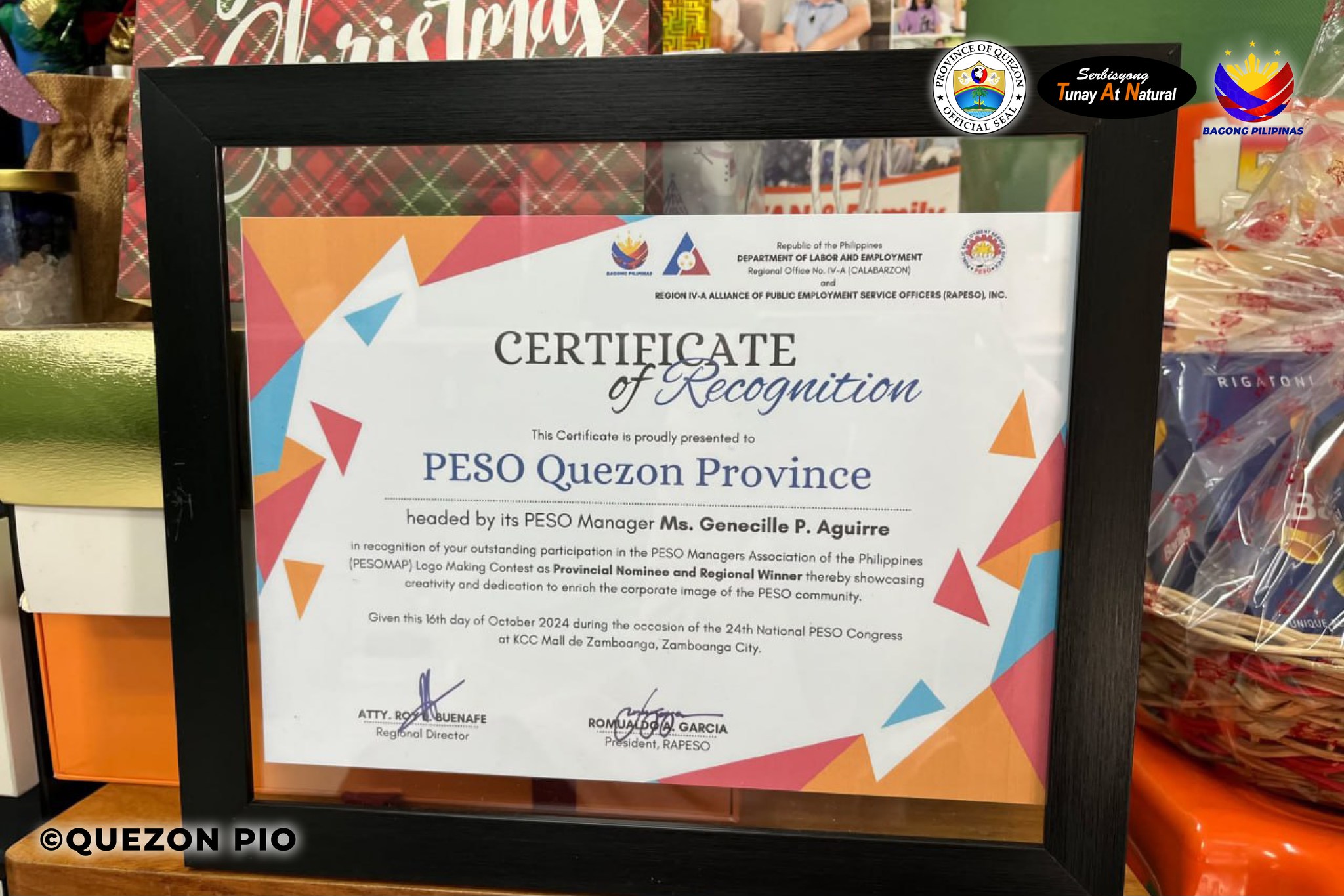 Pagbati para sa maaasahan at maayos na pagbibigay serbisyo ng Quezon Provincial Public Employment Service Office (PESO) nitong nakaraang taong 2024! | January 7, 2025
