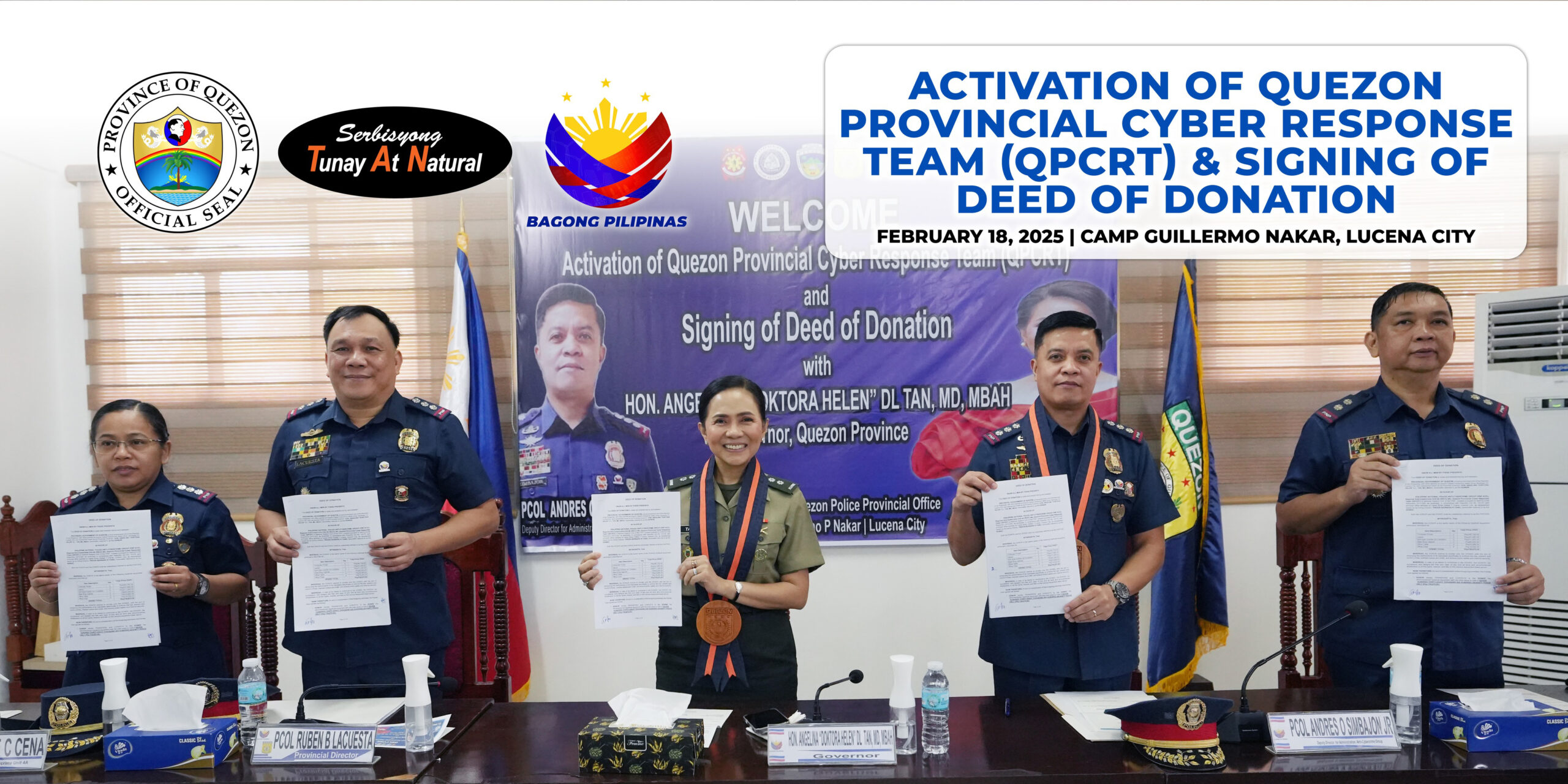 Activation of Quezon Provincial Cyber Response Team (QPCRT) & Signing of Deed of Donation | February 18, 2025