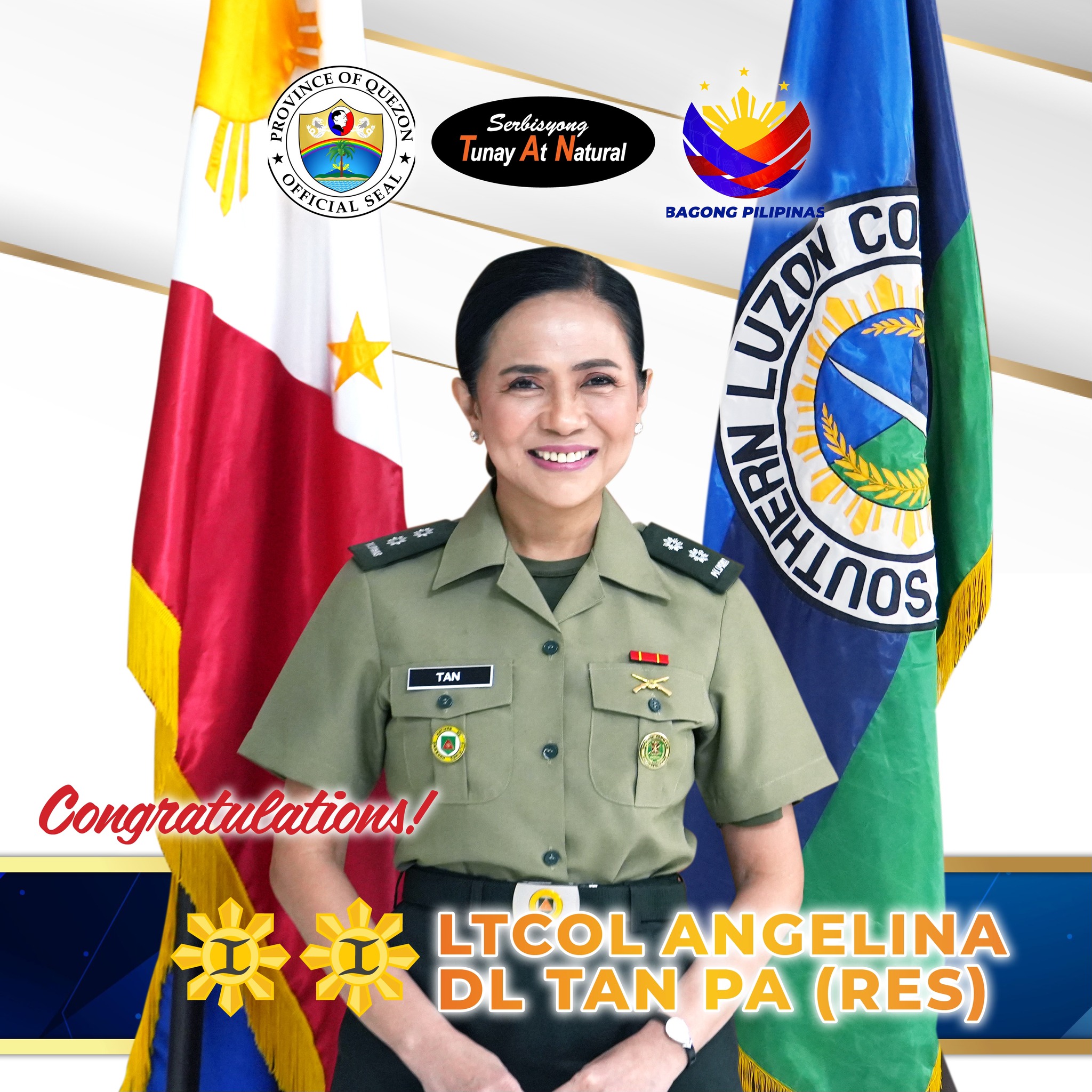 Congratulations, LTCOL Angelina D.L. Tan PA (RES) | February 18, 2015
