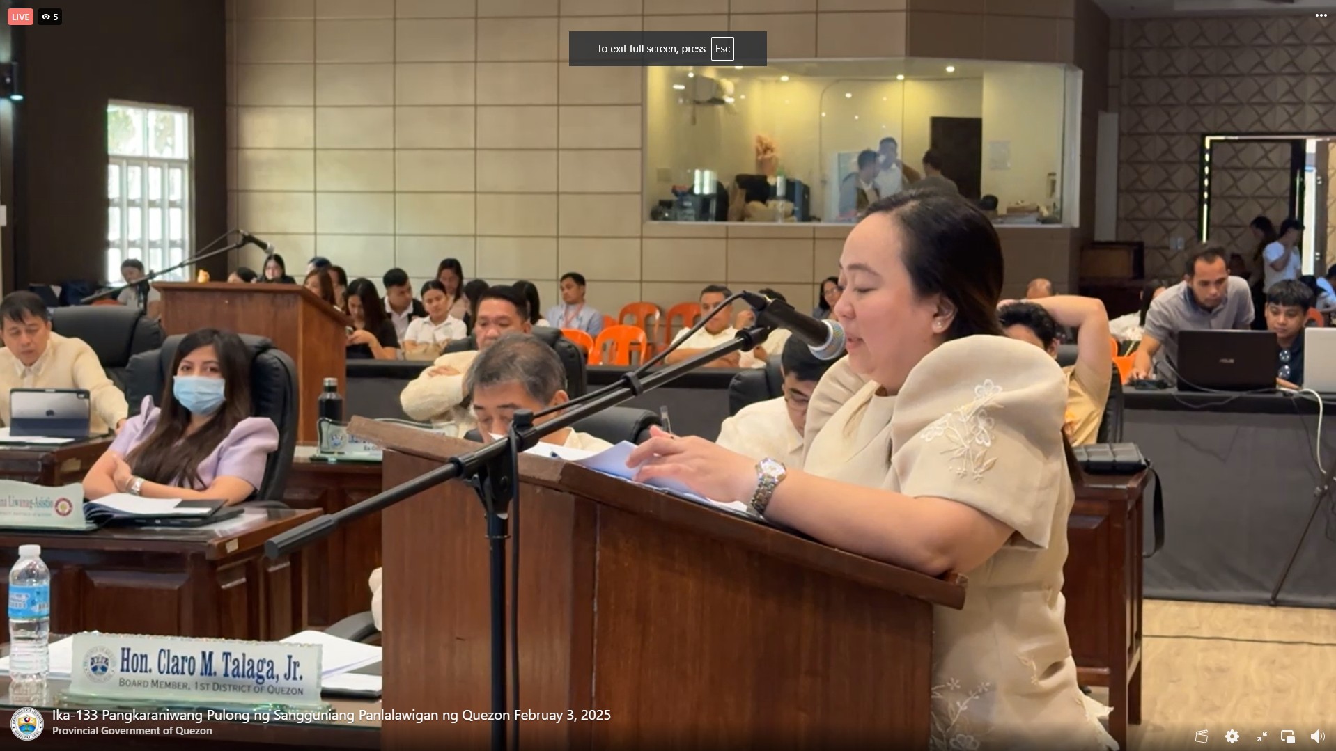 Ika-133 Pangkaraniwang Pulong ng Sangguniang Panlalawigan ng Quezon | February 3, 2025