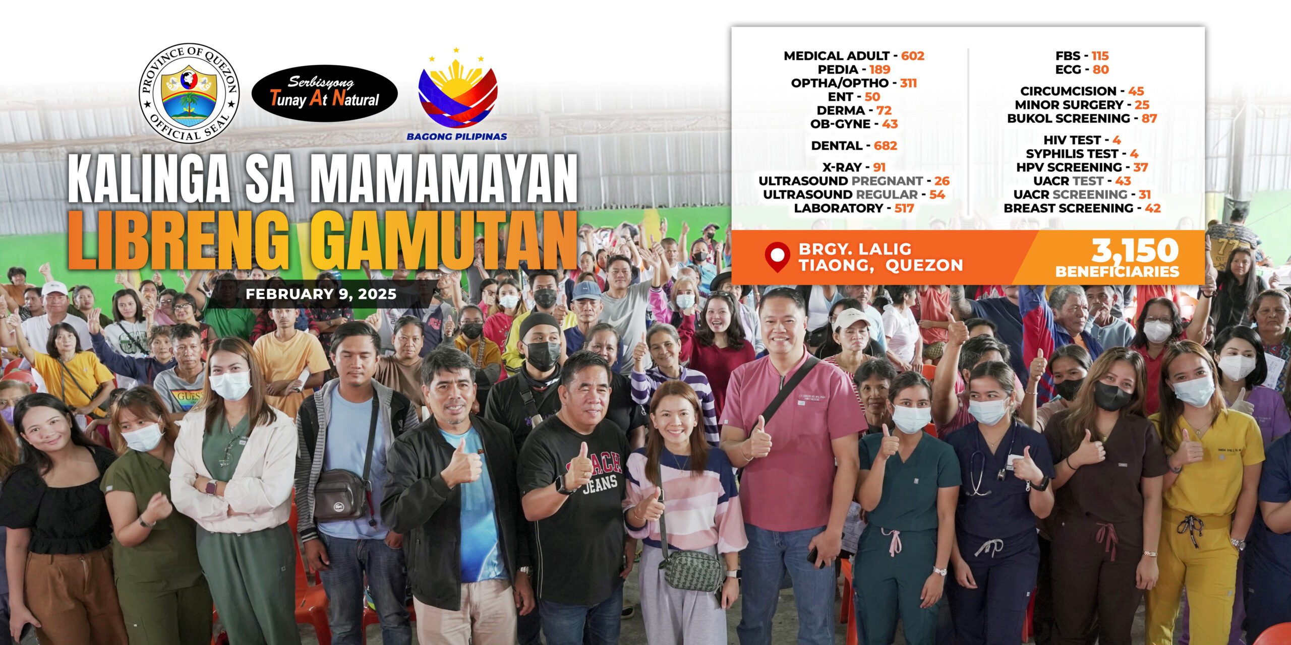 “Kalinga sa Mamamayan, Libreng Gamutan” sa Brgy. Lalig Tiaong, Quezon | February 10, 2025